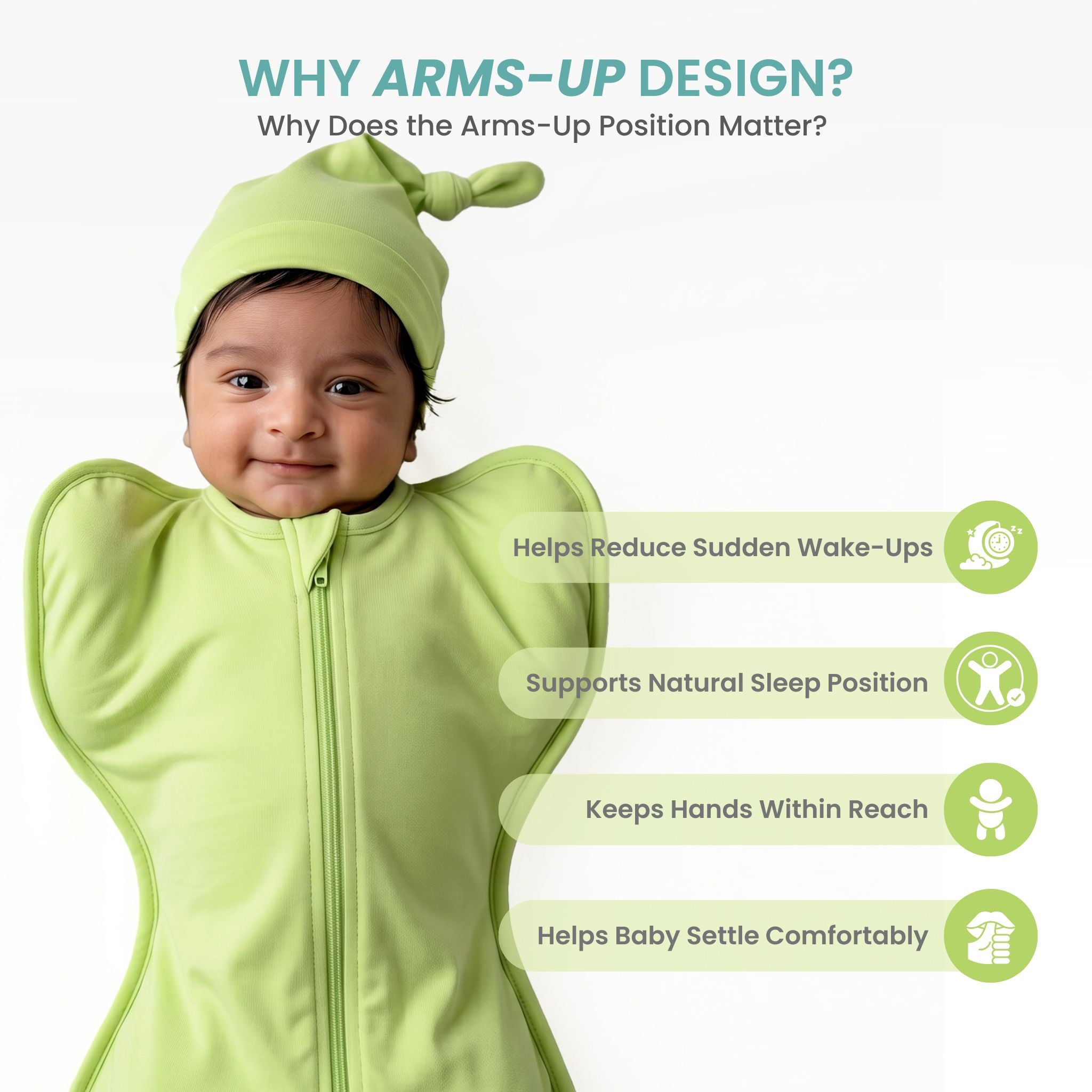 SLEEPING POD SWADDLE FOR BABIES (2.5 TOG) - SHADOW LIME | TULO BABY
