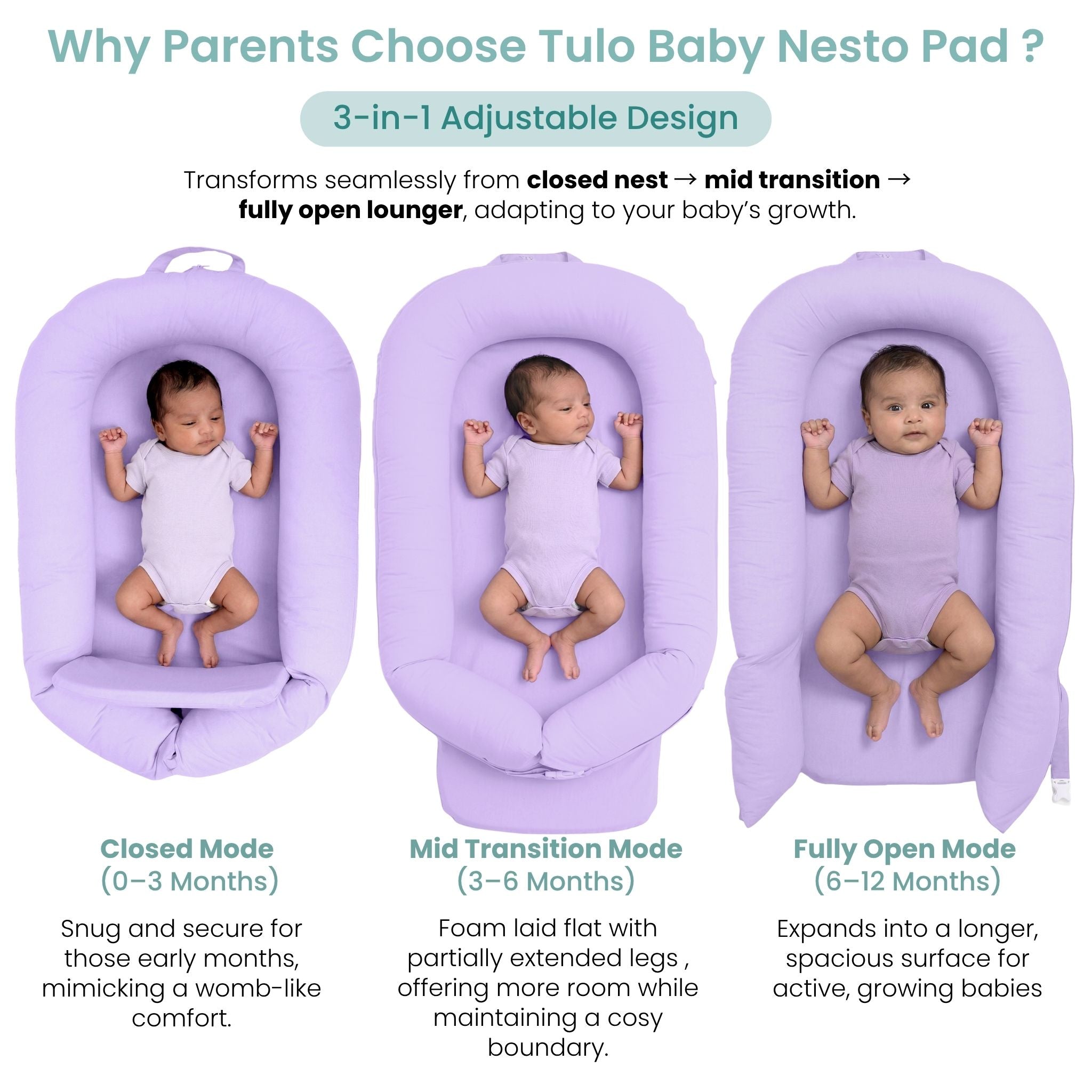 BABY NEST SET - LILAC NESTO PAD SET | TULO BABY