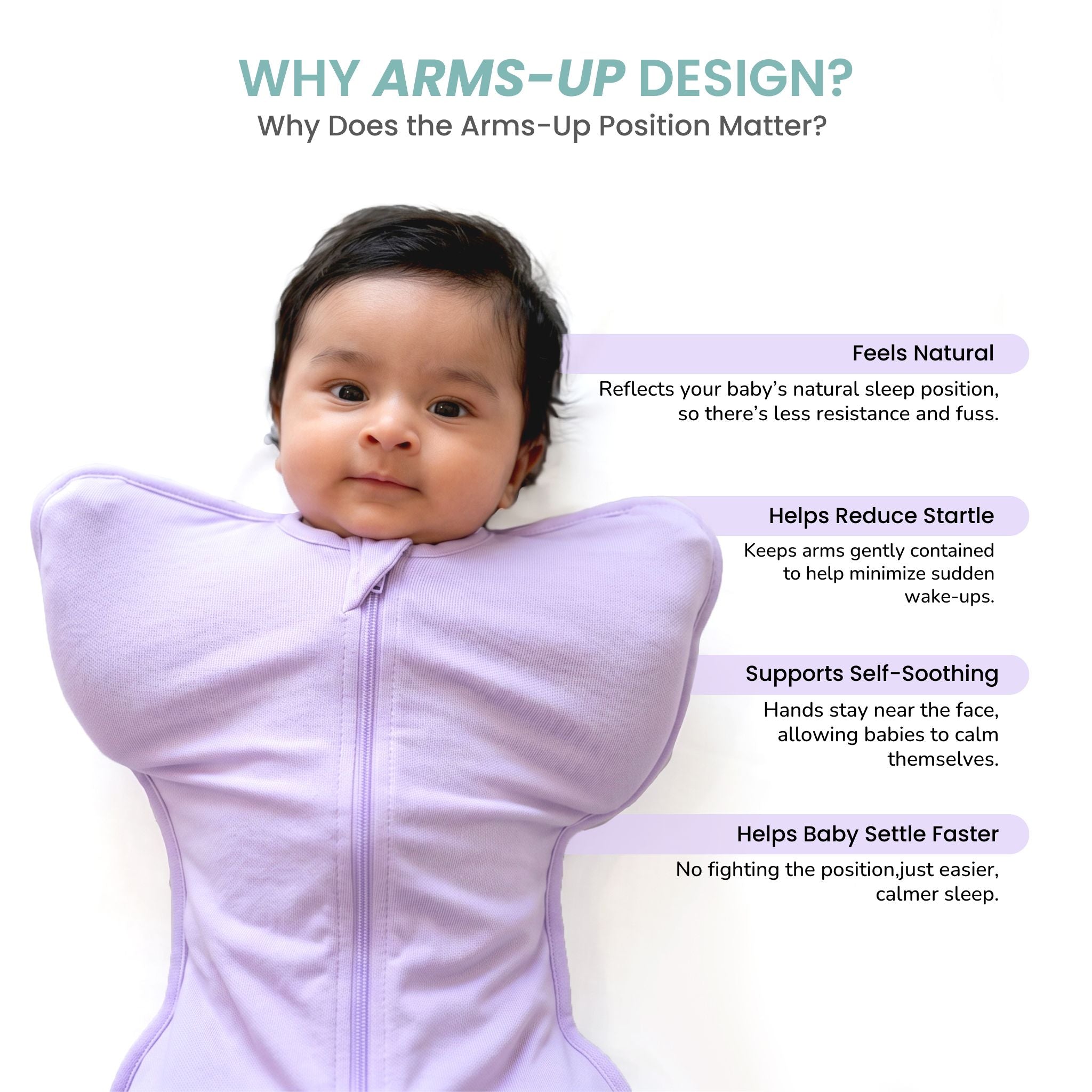 SLEEPING POD SWADDLE FOR BABIES (0.6 TOG) - LILAC | TULO BABY