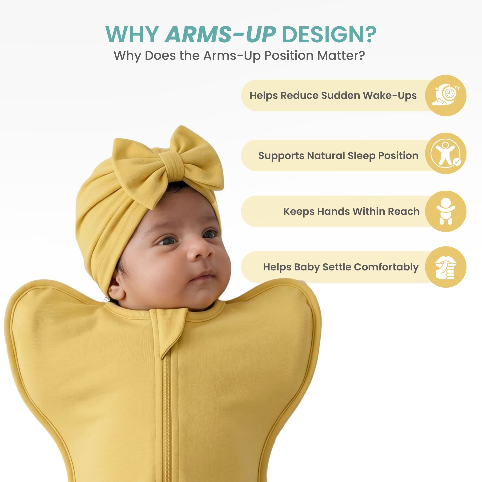 SLEEPING POD SWADDLE FOR BABIES (1.2 TOG) - YOLK YELLOW | TULO BABY