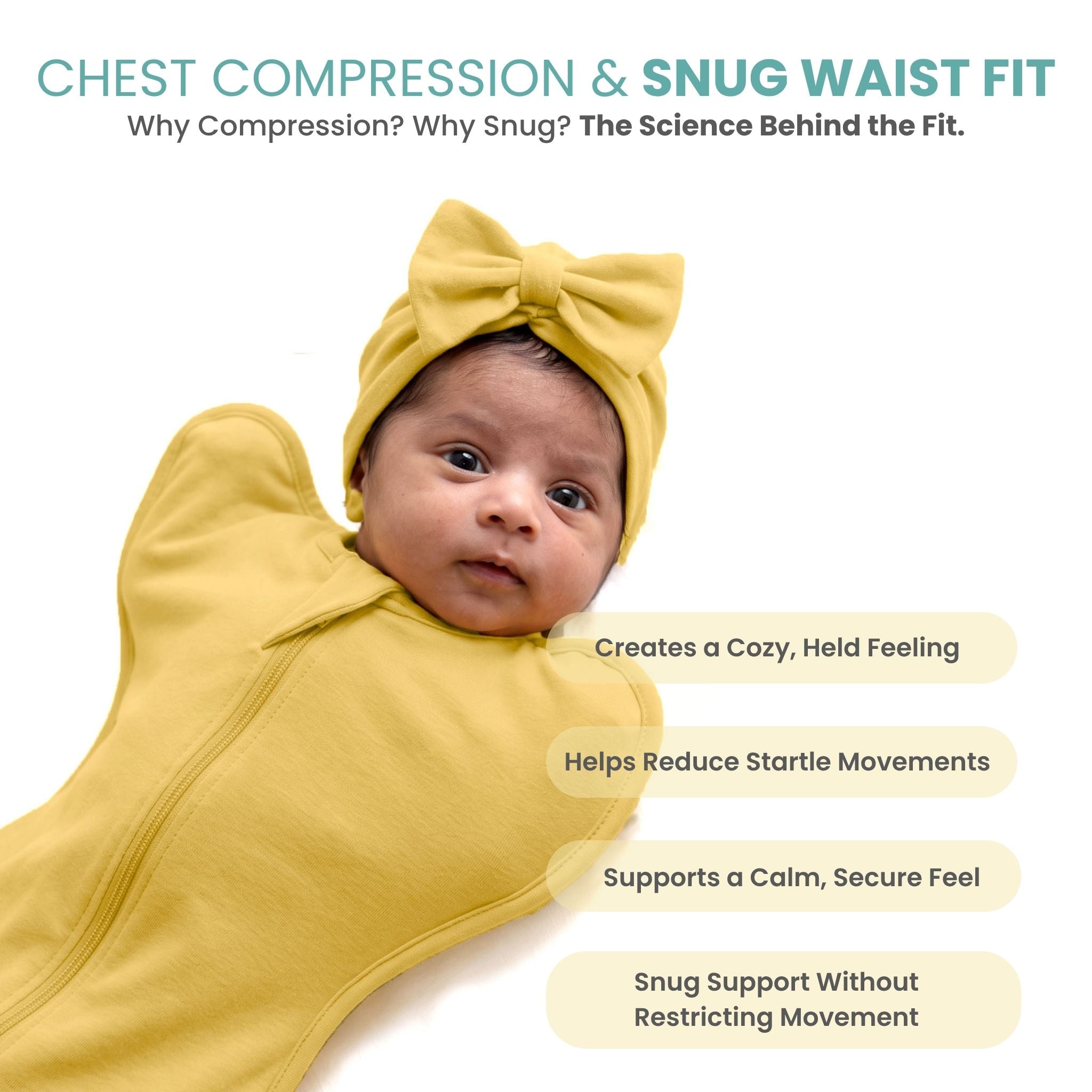 SLEEPING POD SWADDLE FOR BABIES (1.2 TOG) - YOLK YELLOW | TULO BABY
