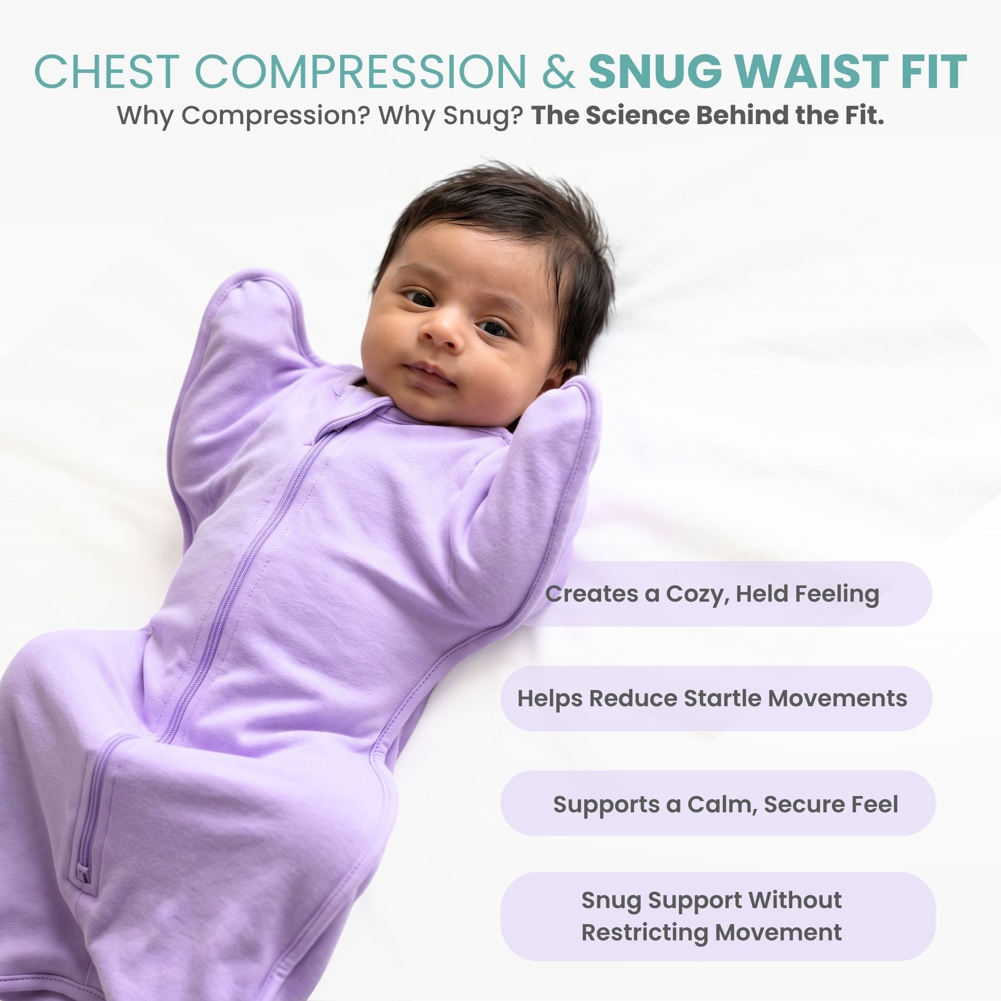 SLEEPING POD SWADDLE FOR BABIES (1.2 TOG) - LILAC | TULO BABY