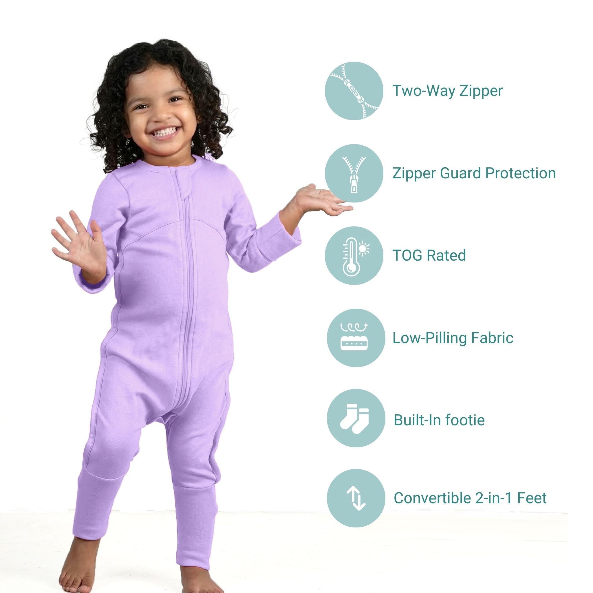 SLEEPSUIT (1.2 TOG) - LILAC | TULO BABY