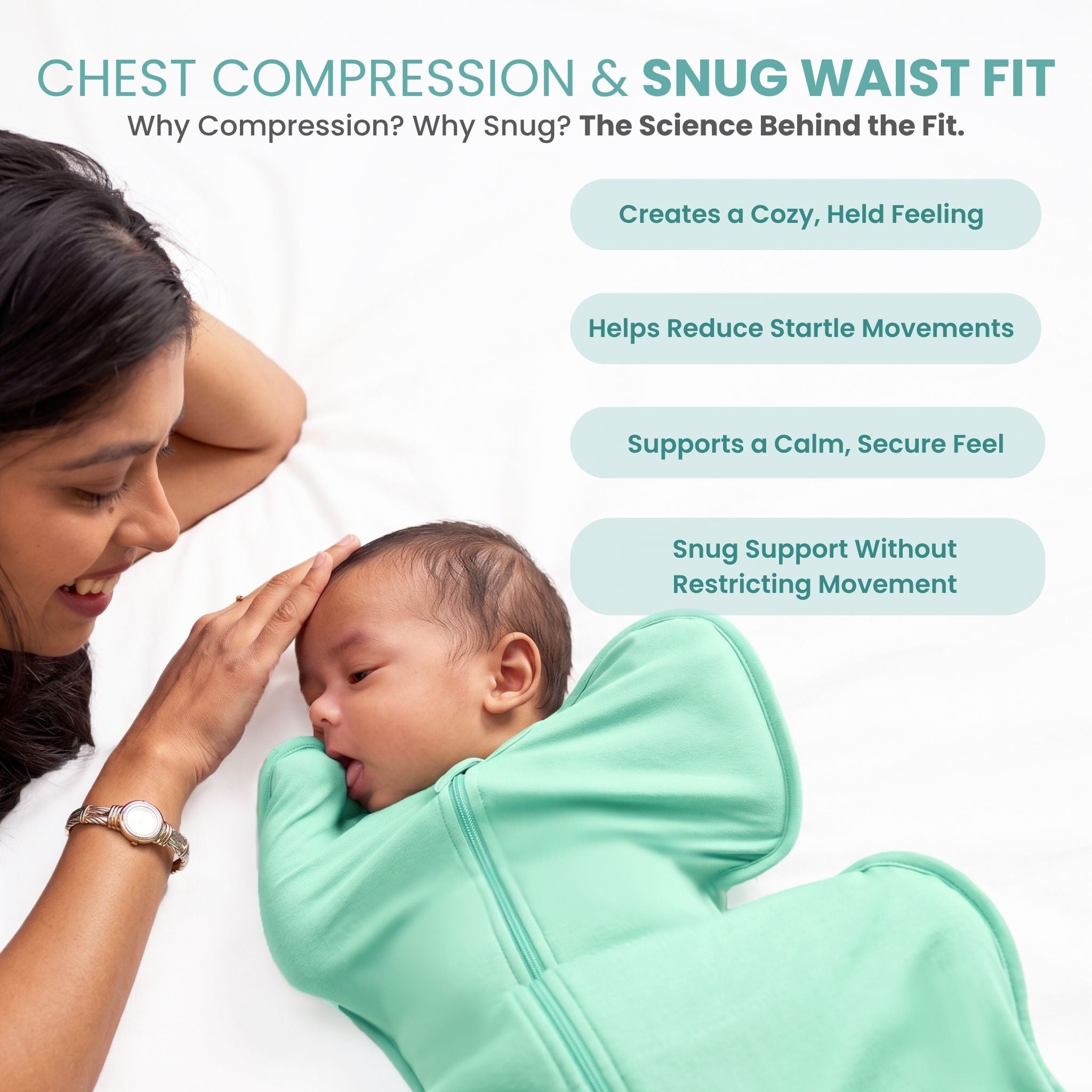 SLEEPING POD SWADDLE FOR BABIES (1.2 TOG) - SEA GREEN | TULO BABY
