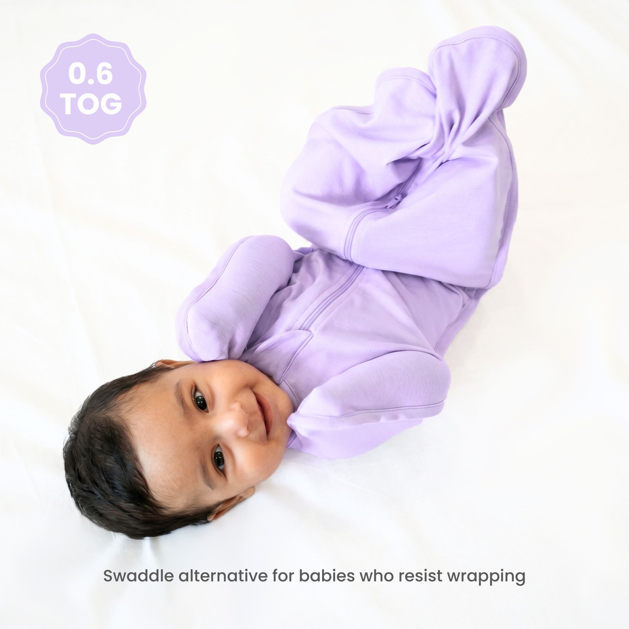SLEEPING POD SWADDLE FOR BABIES (0.6 TOG) - LILAC | TULO BABY