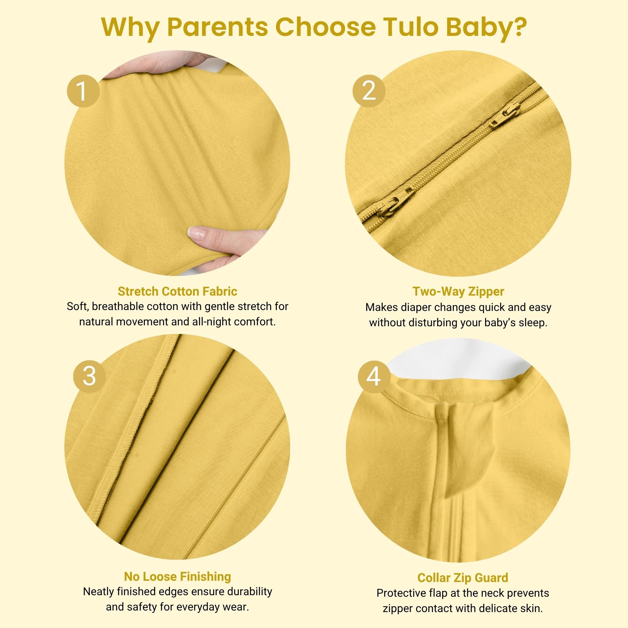 SLEEPING POD SWADDLE FOR BABIES (0.6 TOG) - YOLK YELLOW | TULO BABY