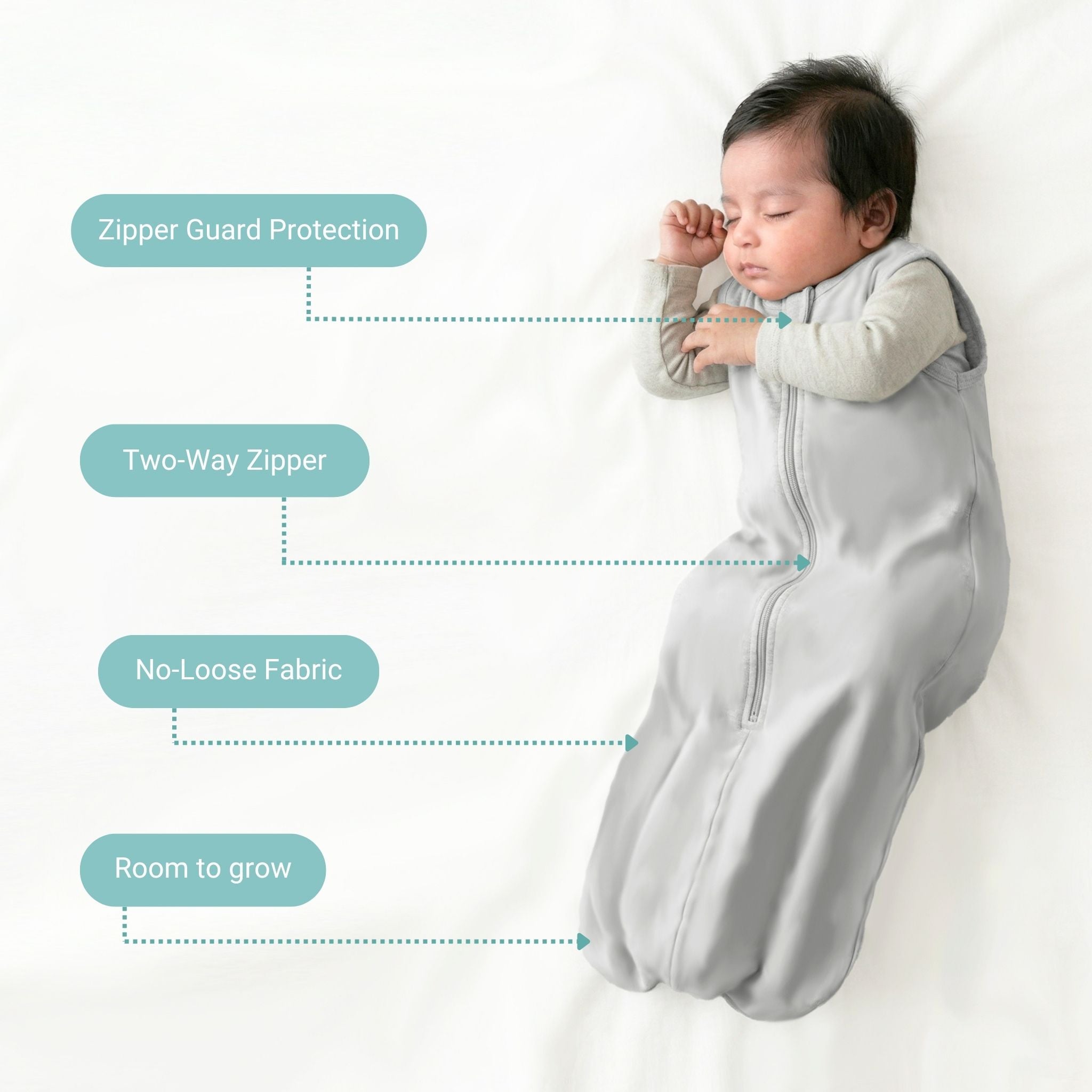 BABY SLEEPING BAG (1.2 TOG) - SMOKY GREY | TULO BABY
