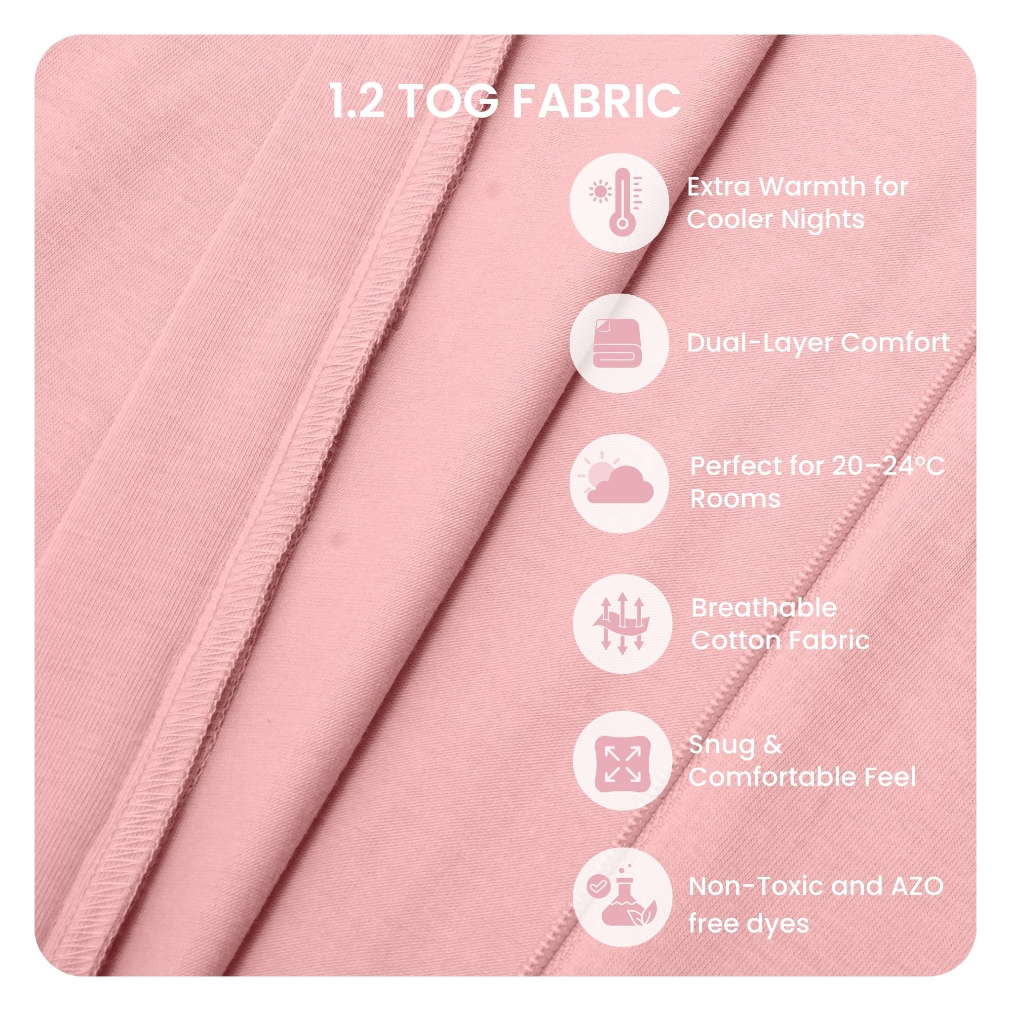 SLEEPING POD SWADDLE FOR BABIES (1.2 TOG) - DESSERT ROSE | TULO BABY