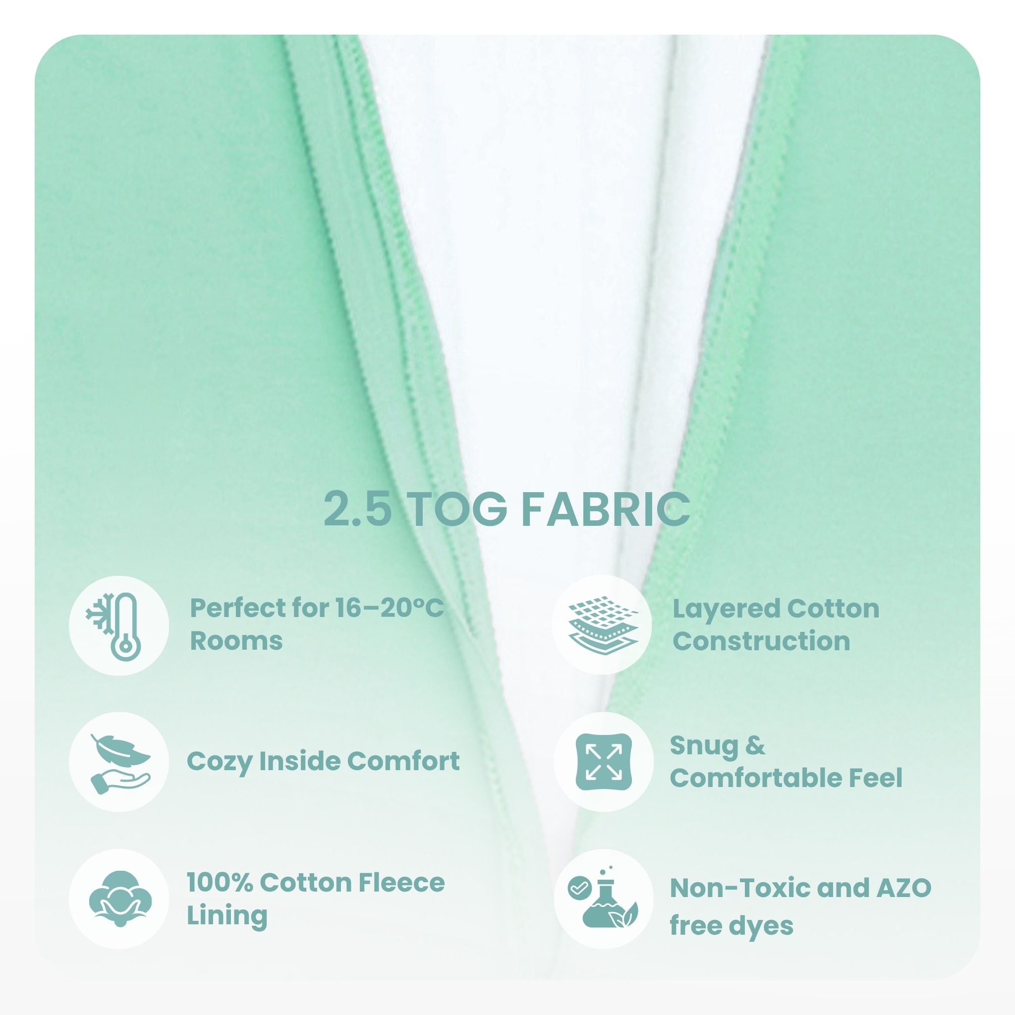 SLEEPING POD SWADDLE FOR BABIES (2.5 TOG) - SEA GREEN | TULO BABY