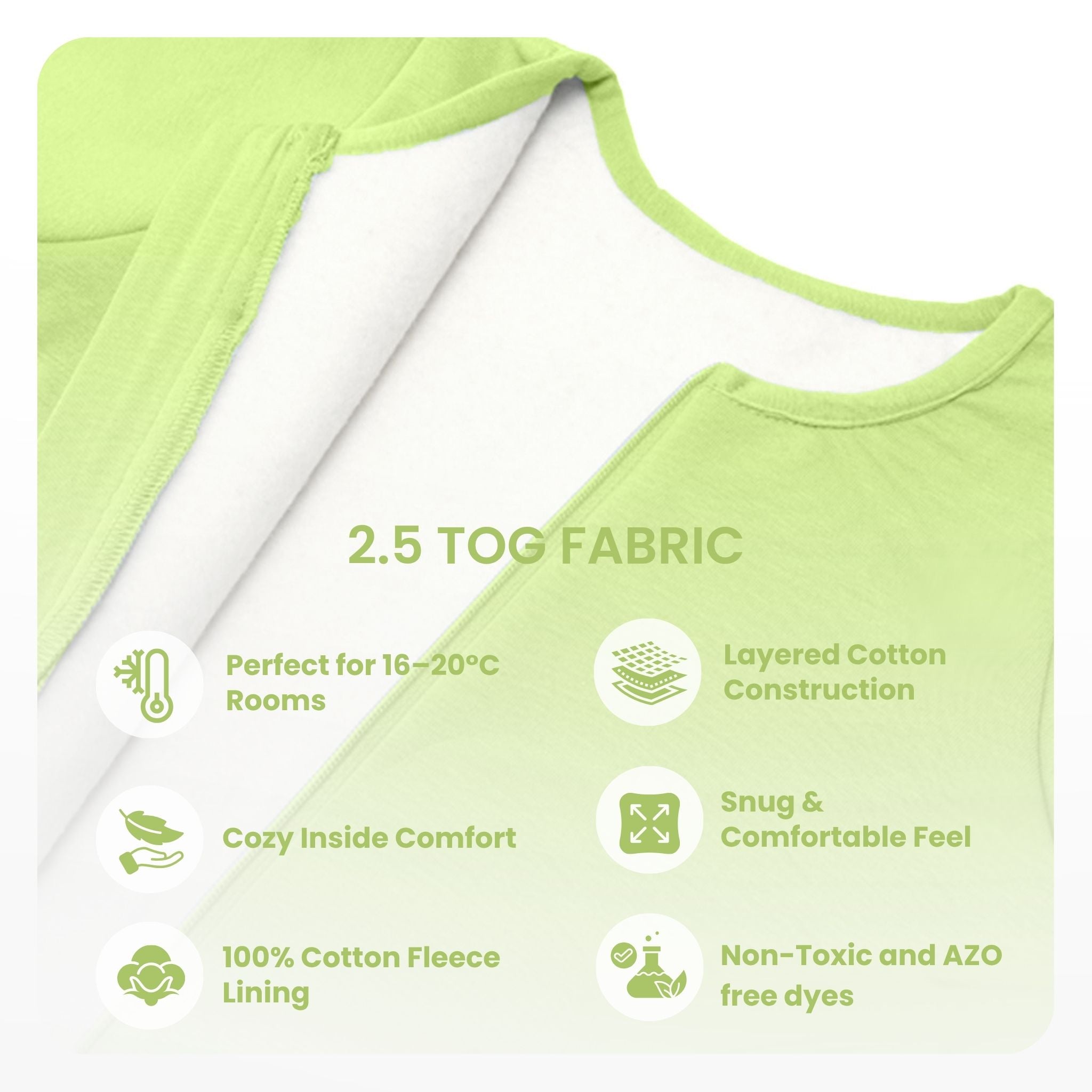 SLEEPING POD SWADDLE FOR BABIES (2.5 TOG) - SHADOW LIME | TULO BABY