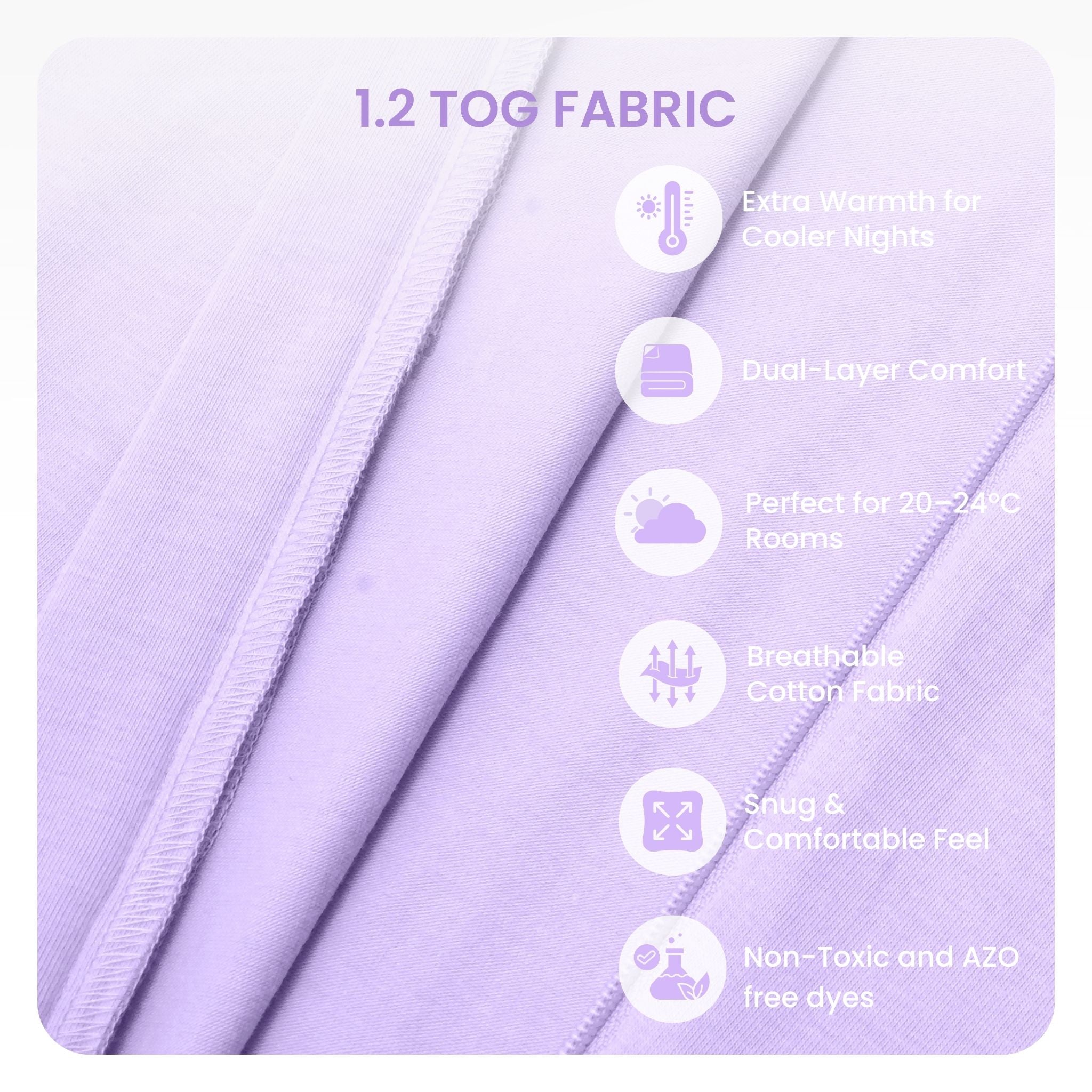 SLEEPING POD SWADDLE FOR BABIES (1.2 TOG) - LILAC | TULO BABY