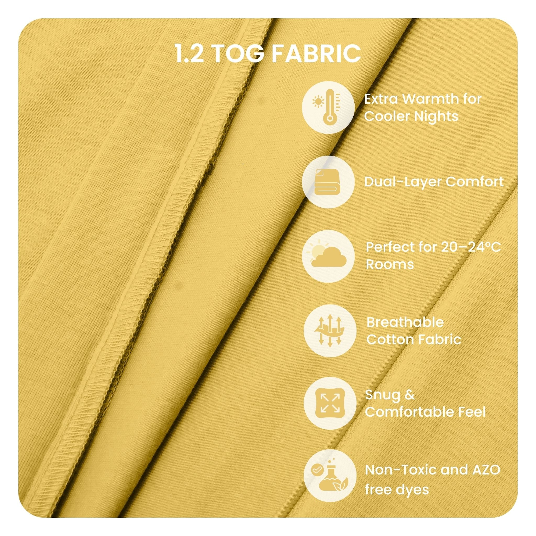 SLEEPING POD SWADDLE FOR BABIES (1.2 TOG) - YOLK YELLOW | TULO BABY