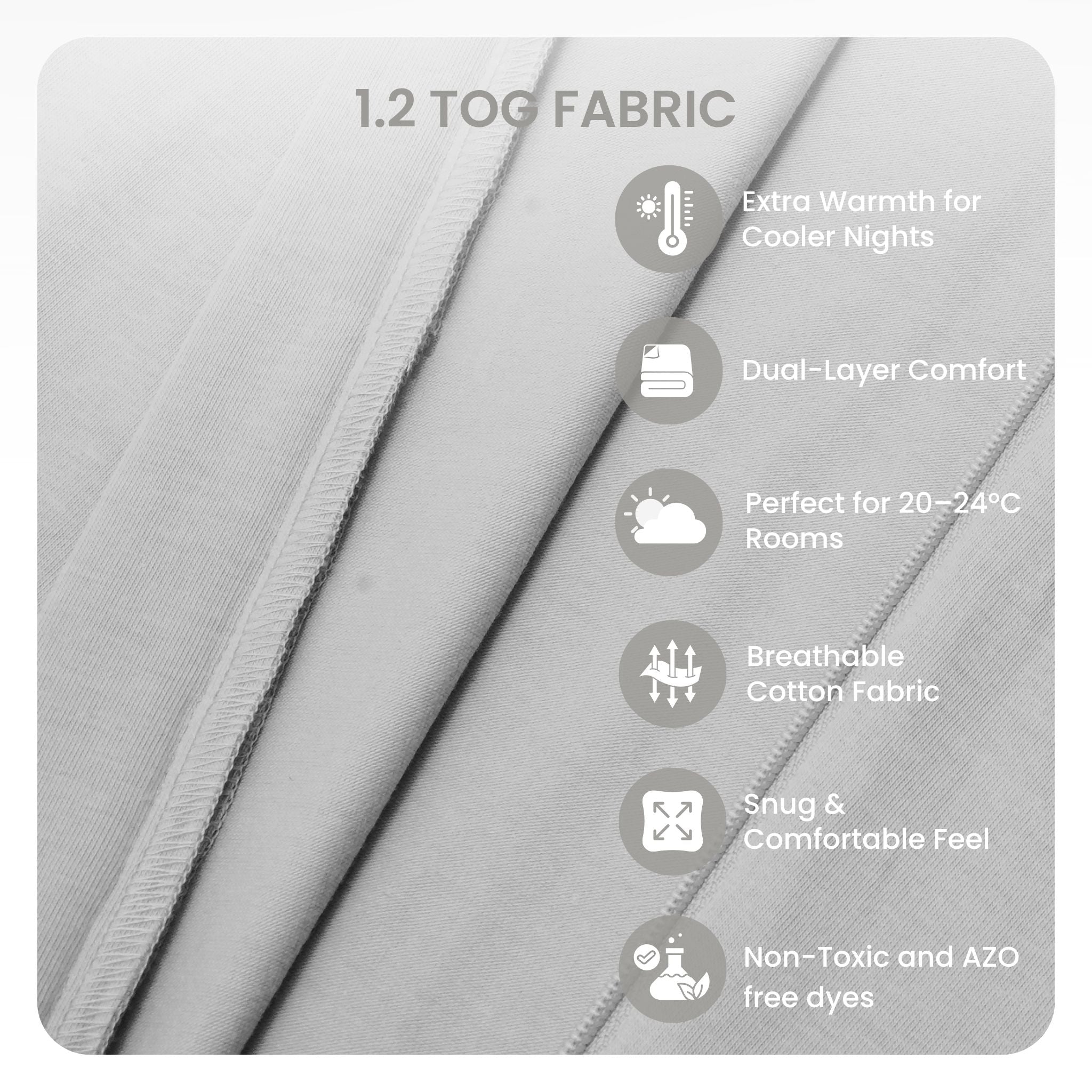 SLEEPING POD SWADDLE FOR BABIES (1.2 TOG) - SMOKY GREY | TULO BABY