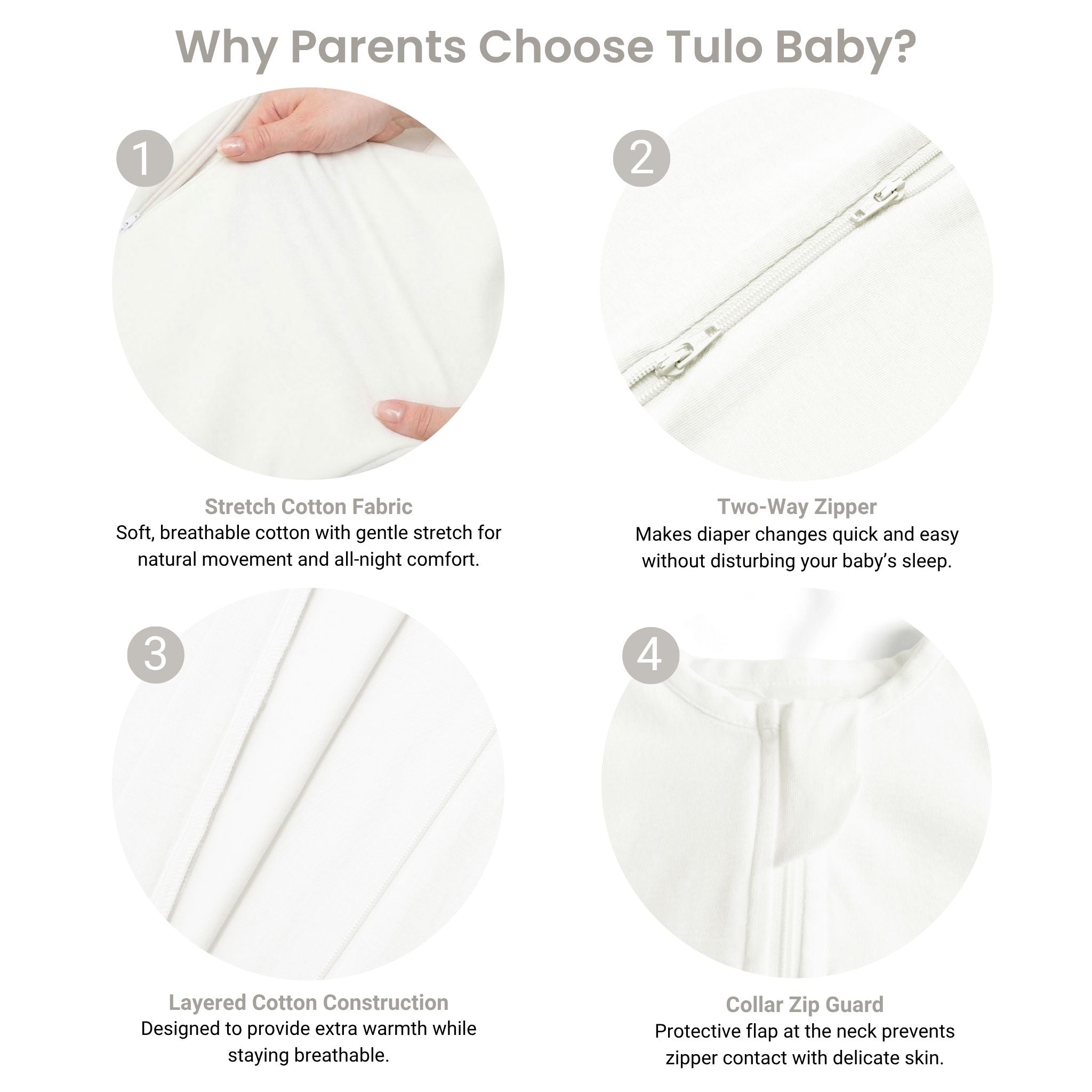 SLEEPING POD SWADDLE FOR BABIES (1.2 TOG) - CREAM | TULO BABY