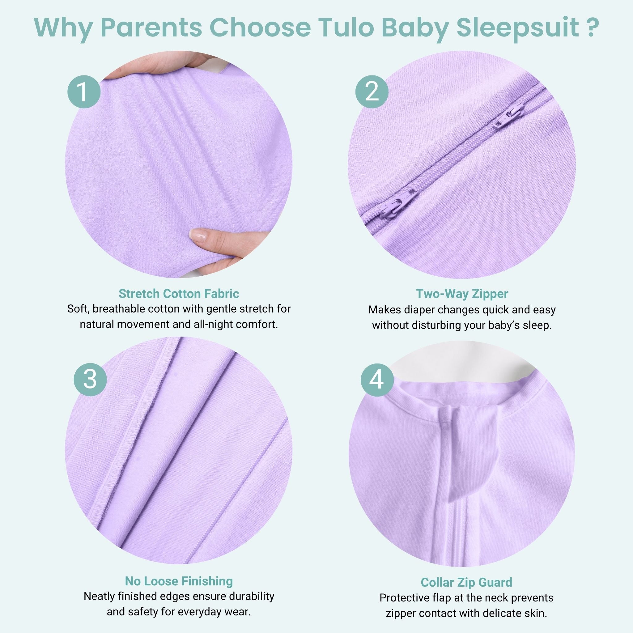 SLEEPING POD SWADDLE FOR BABIES (0.6 TOG) - LILAC | TULO BABY