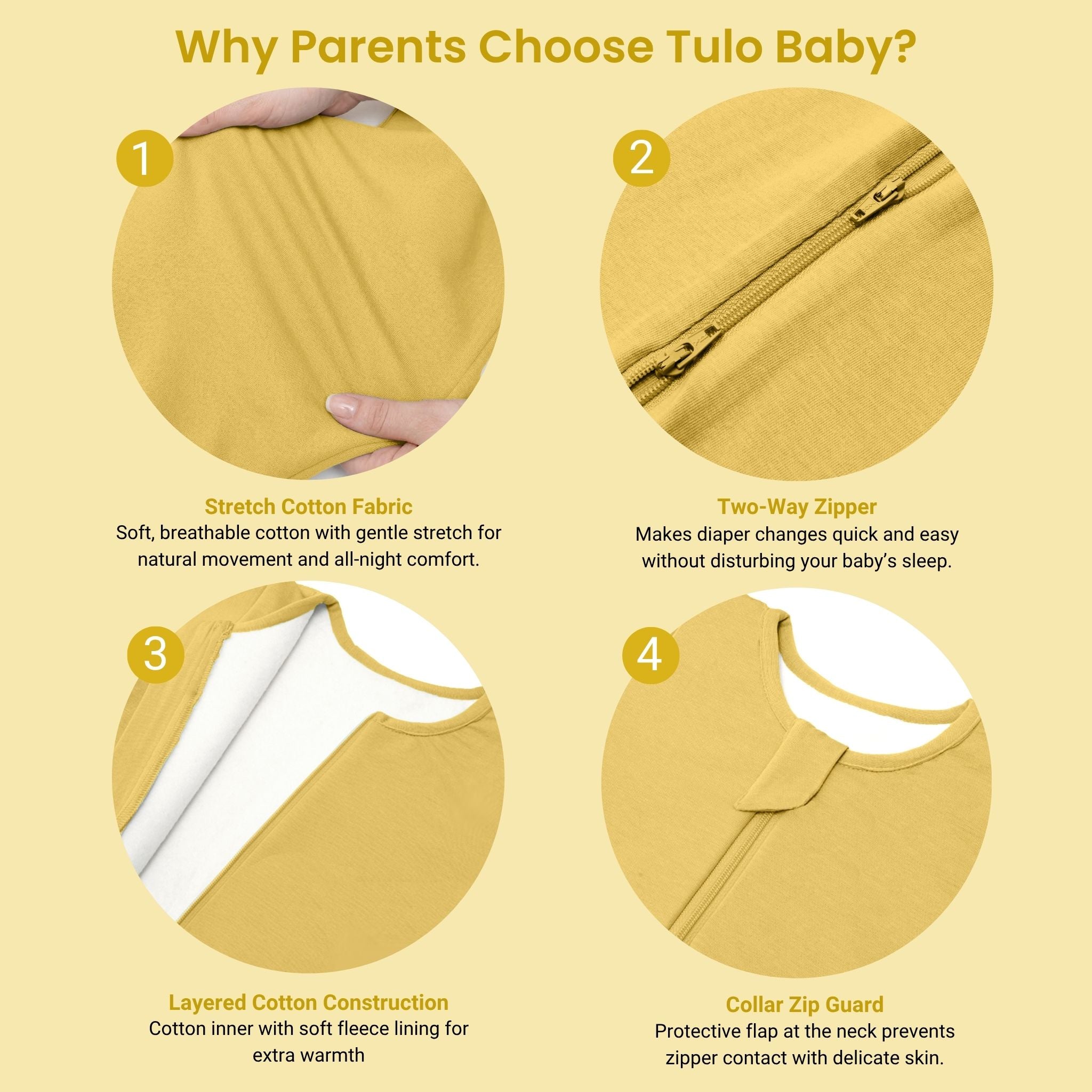 SLEEPING POD SWADDLE FOR BABIES (2.5 TOG) - YOLK YELLOW | TULO BABY