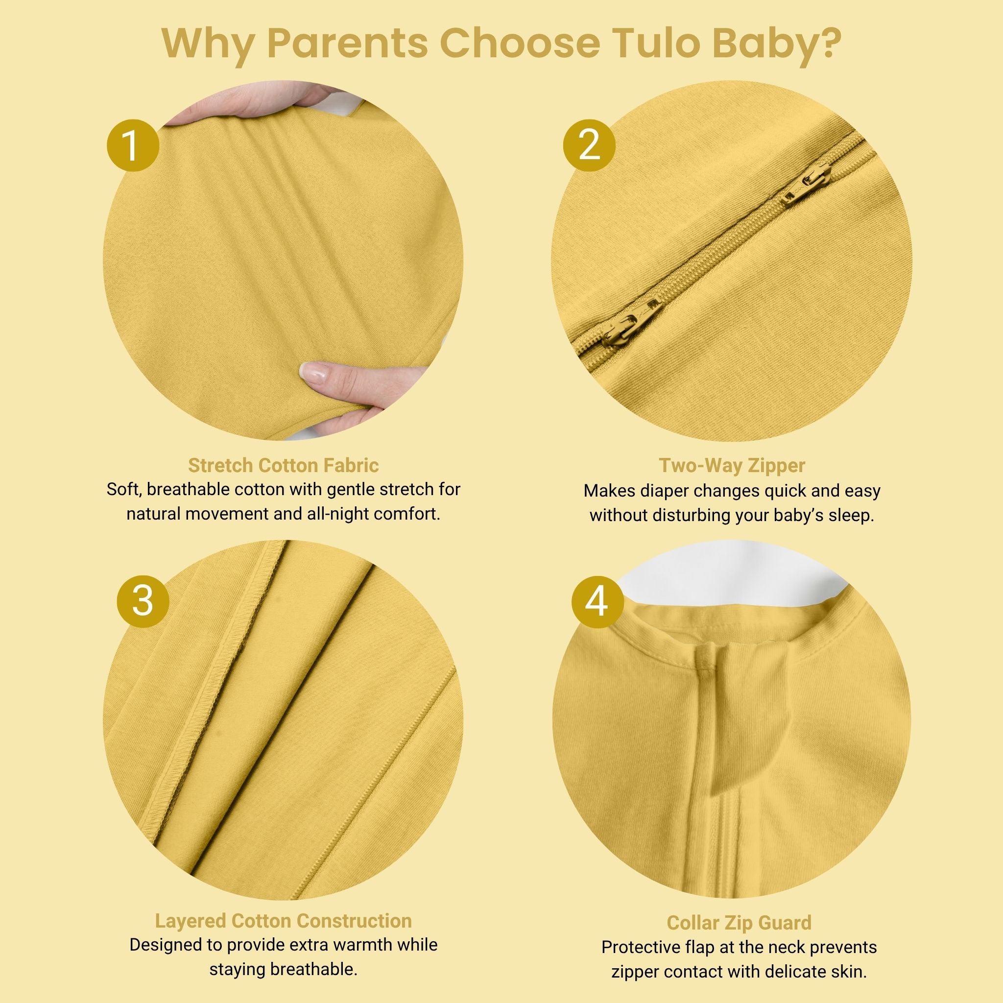 SLEEPING POD SWADDLE FOR BABIES (1.2 TOG) - YOLK YELLOW | TULO BABY