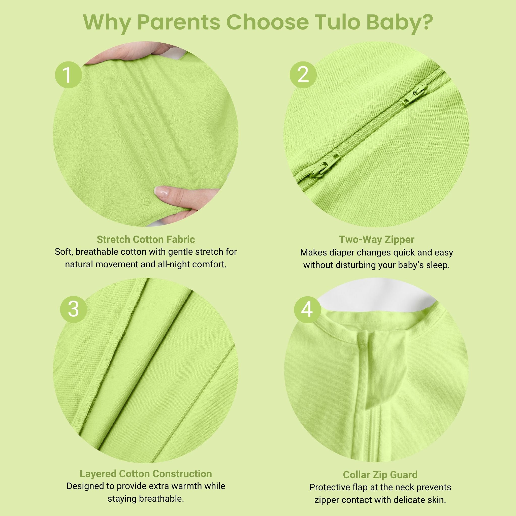 SLEEPING POD SWADDLE FOR BABIES (1.2 TOG) - SHADOW LIME | TULO BABY