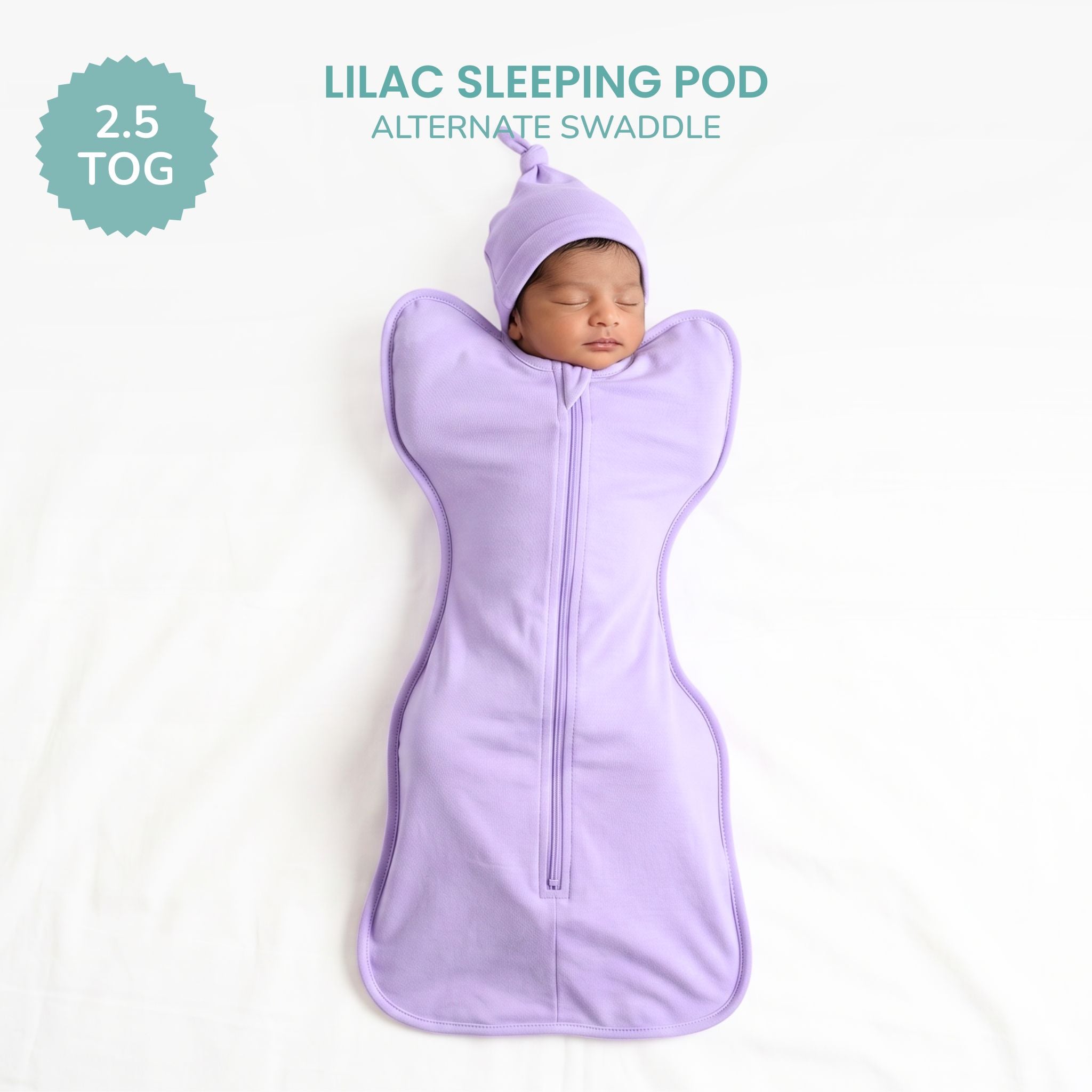 SLEEPING POD SWADDLE FOR BABIES (2.5 TOG) - LILAC | TULO BABY