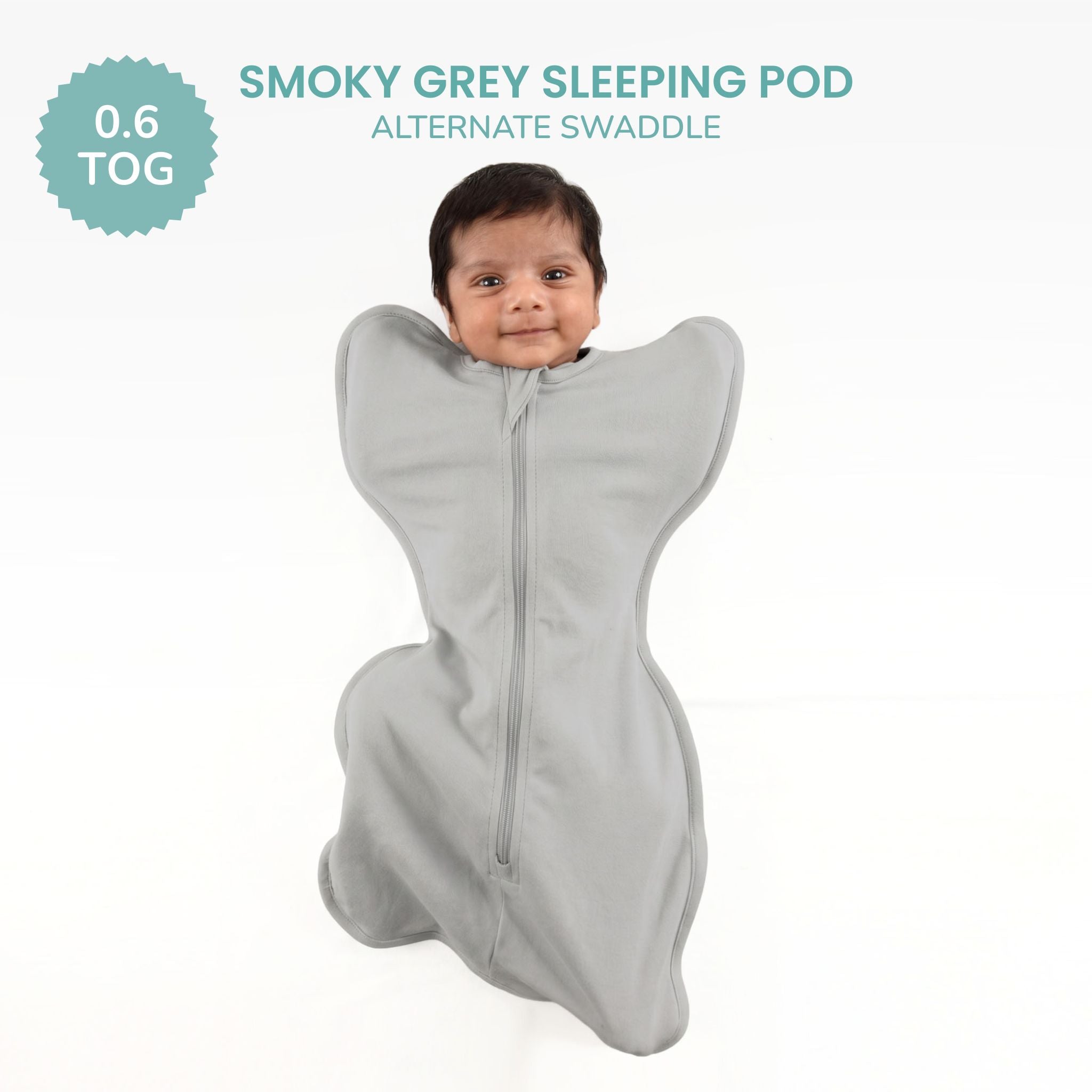 SLEEPING POD SWADDLE FOR BABIES (0.6 TOG) - SMOKY GREY | TULO BABY