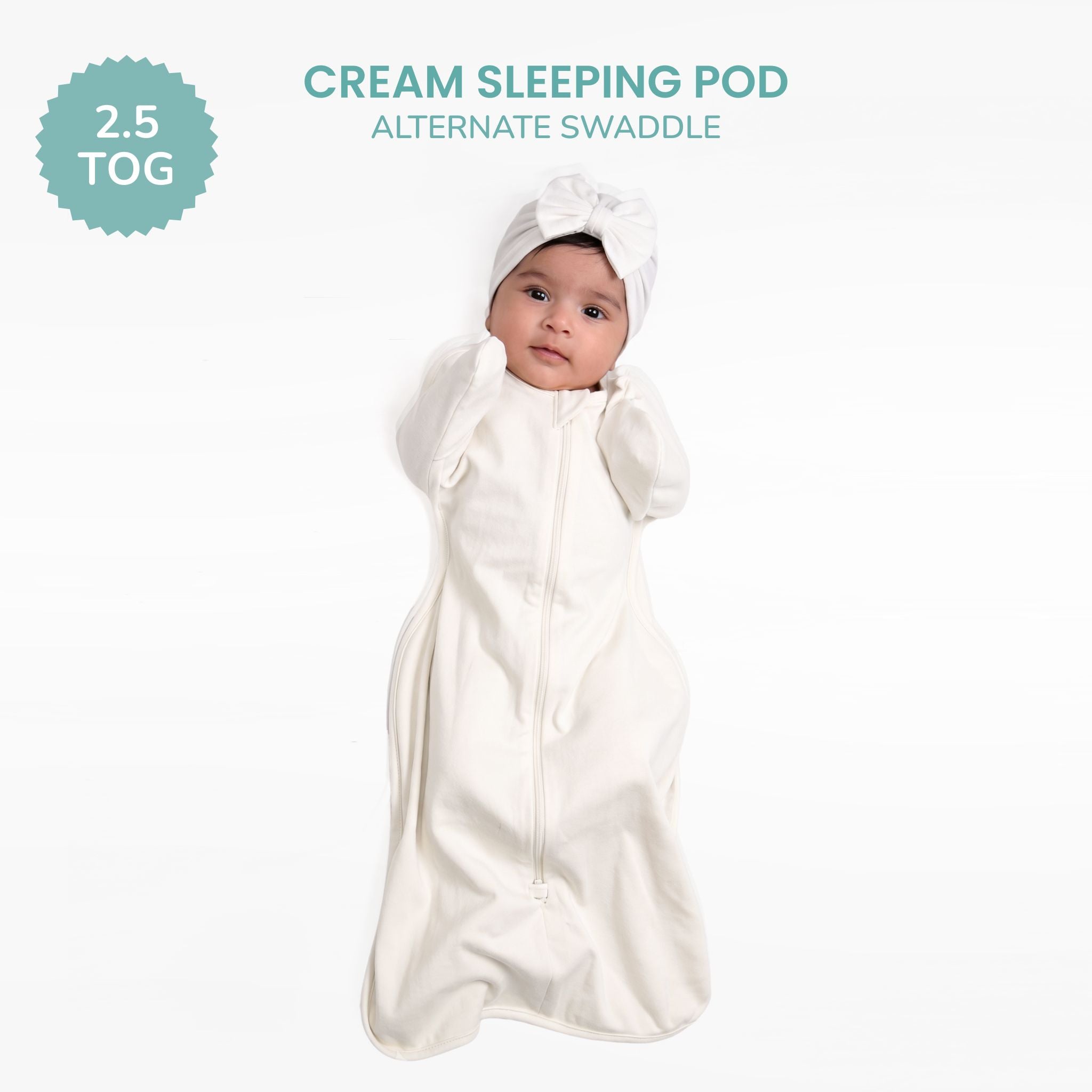 SLEEPING POD SWADDLE FOR BABIES (2.5 TOG) - CREAM | TULO BABY