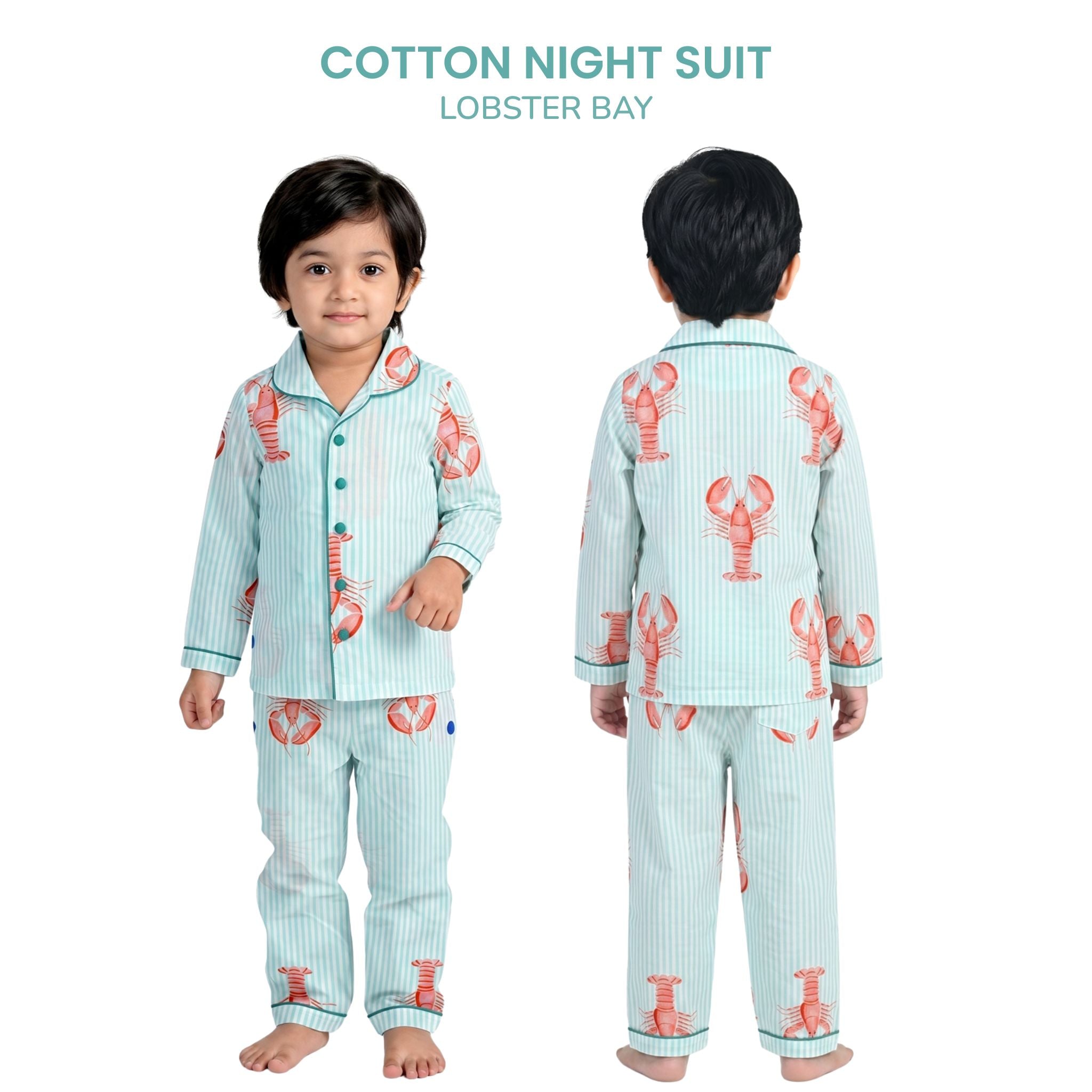 COTTON NIGHT SUIT - LOBSTER BAY | SLEEPWEAR | TULO BABY