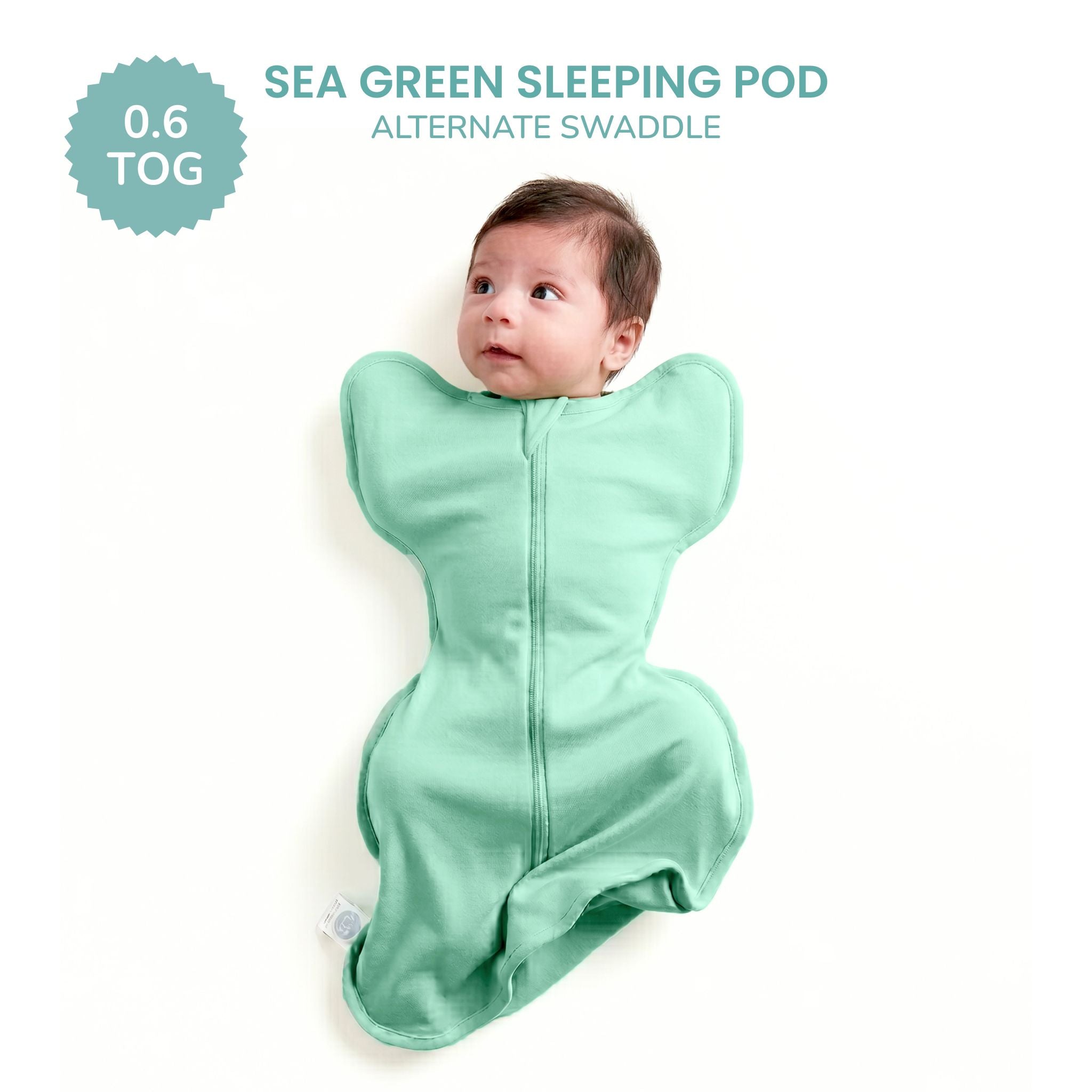 SLEEPING POD SWADDLE FOR BABIES (0.6 TOG) - SEA GREEN | TULO BABY