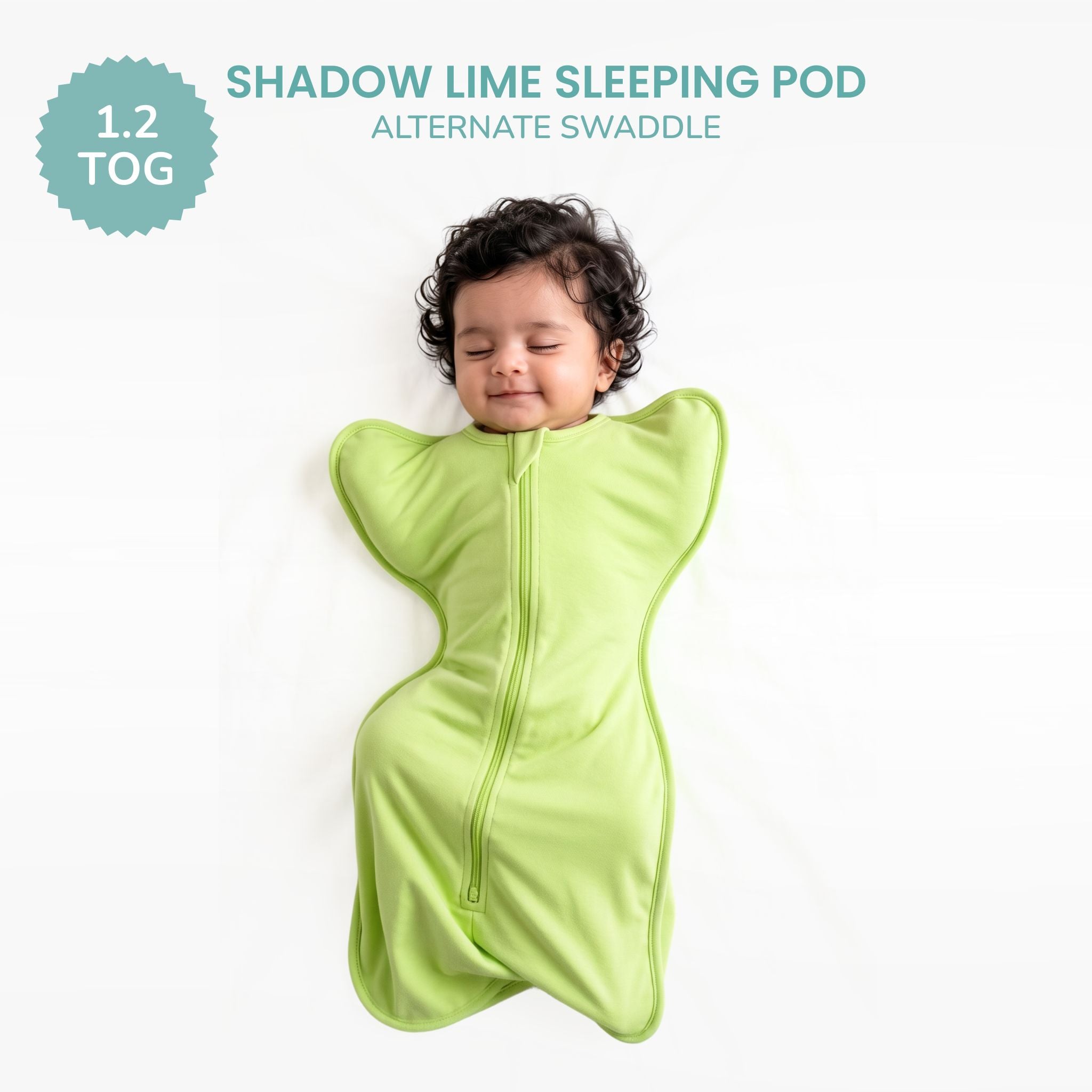 SLEEPING POD SWADDLE FOR BABIES (1.2 TOG) - SHADOW LIME | TULO BABY