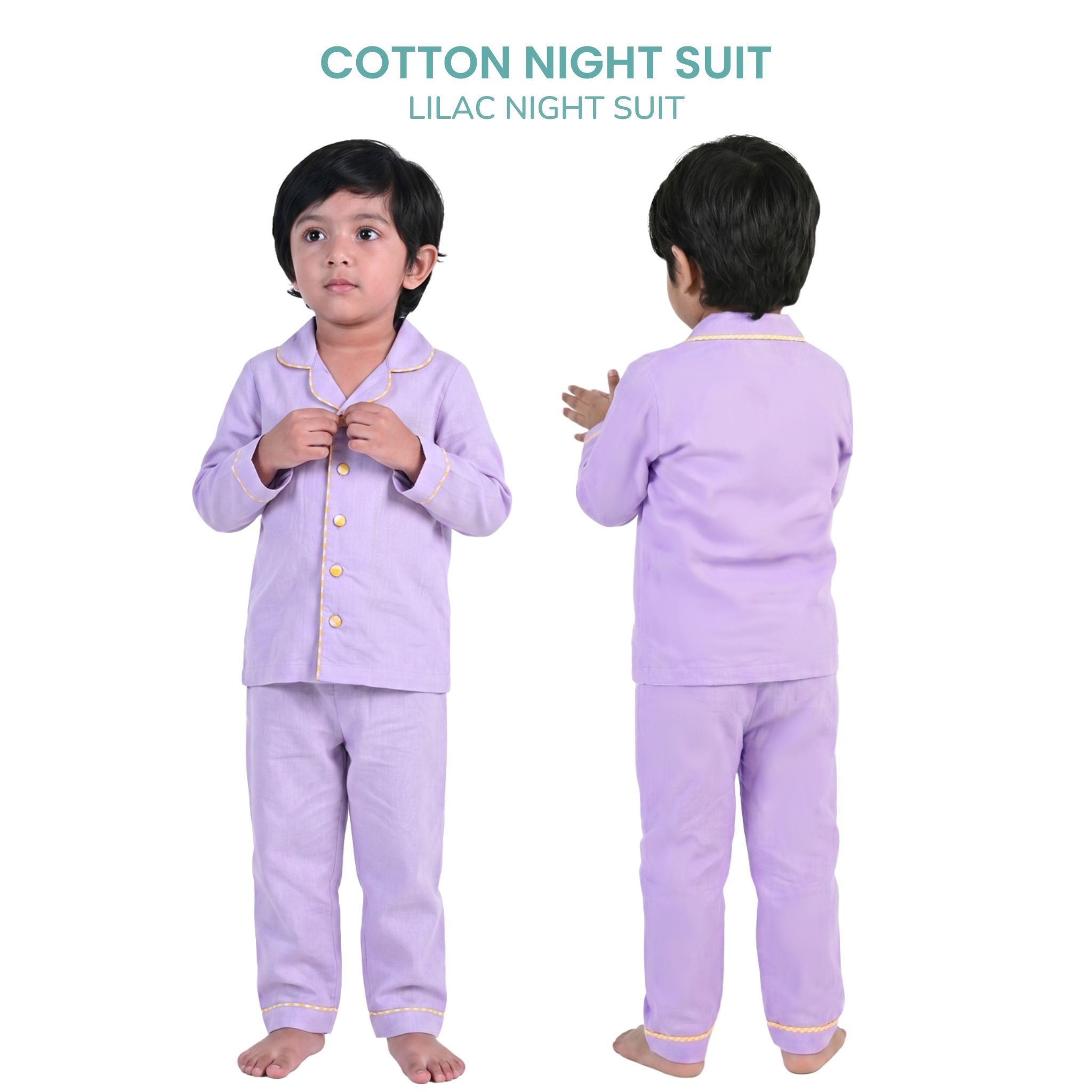 COTTON NIGHT SUIT - LILAC | SLEEPWEAR | TULO BABY