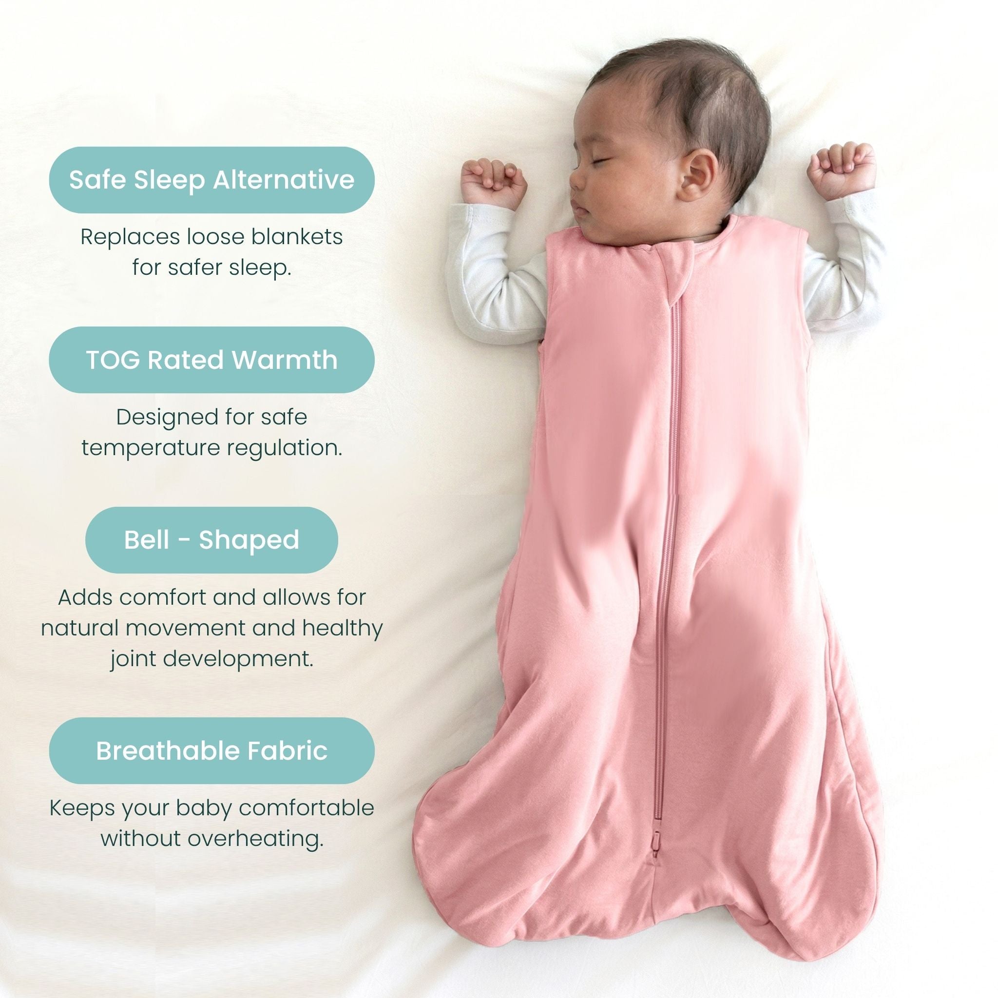 BABY SLEEPING BAG (1.2 TOG) - DESSERT ROSE | TULO BABY