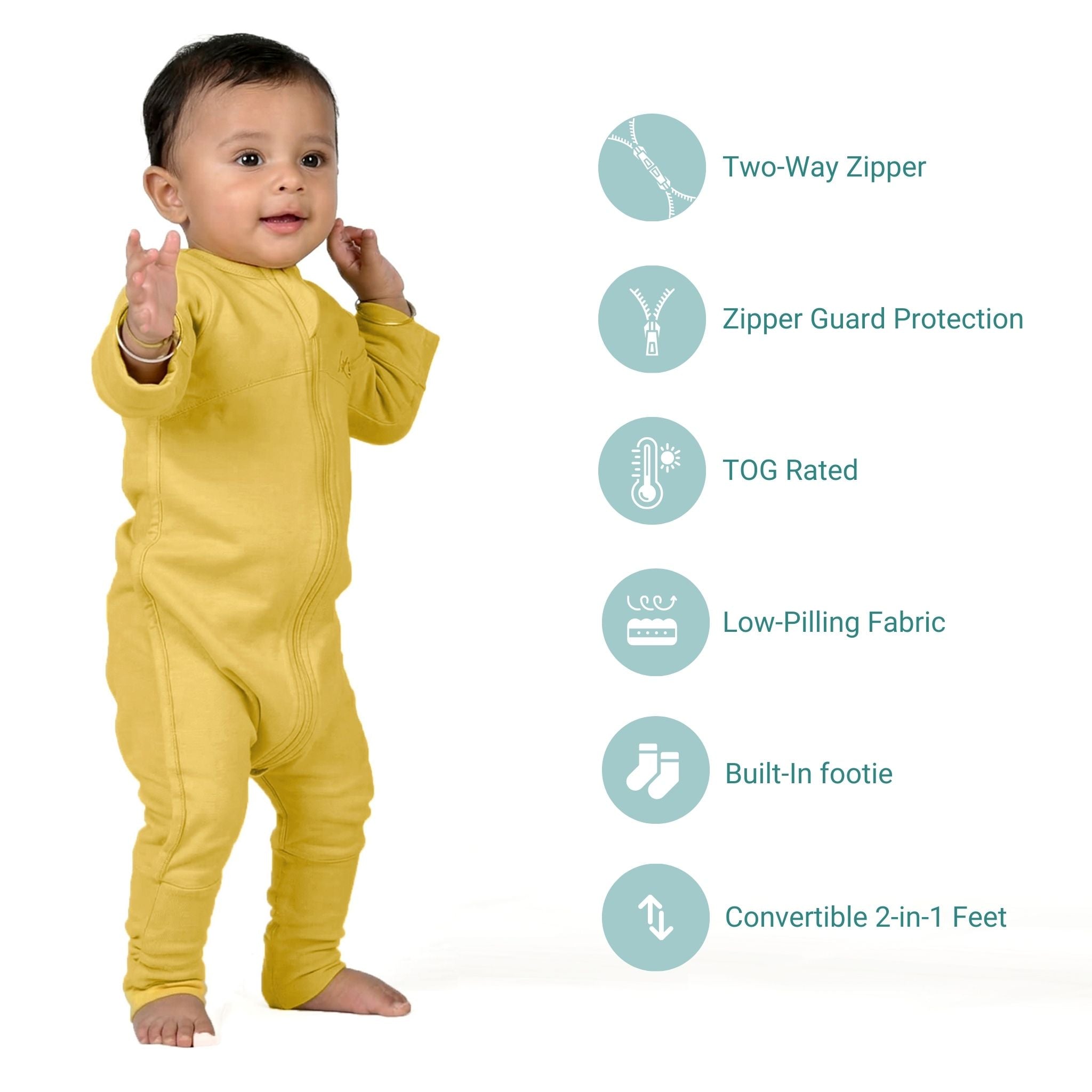 SLEEPSUIT (1.2 TOG) - YOLK YELLOW | TULO BABY