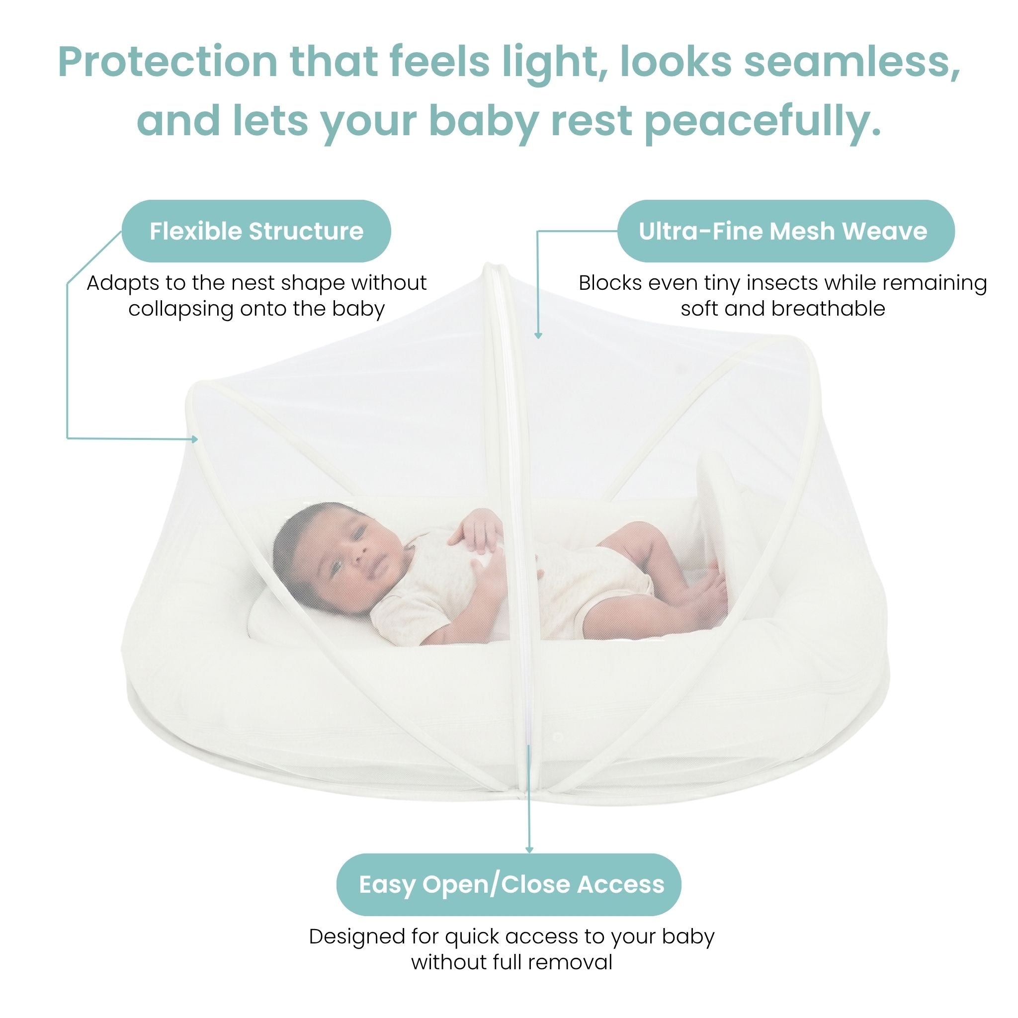 CREAM NESTO PAD MOSQUITO NET