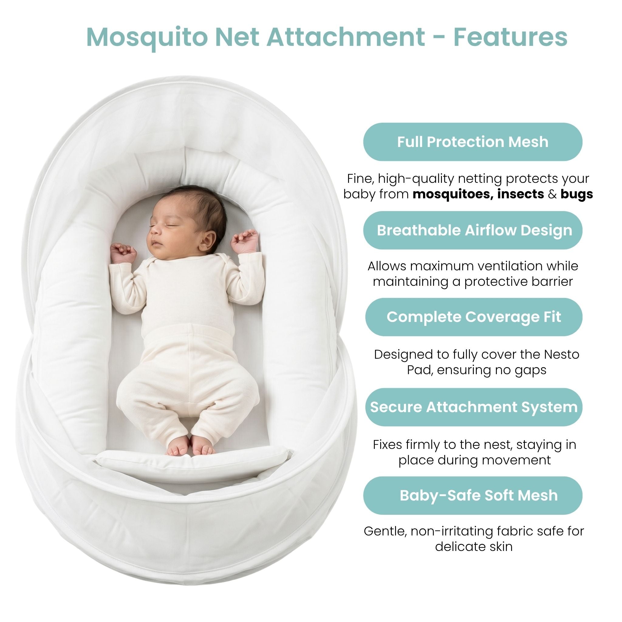 CREAM NESTO PAD MOSQUITO NET