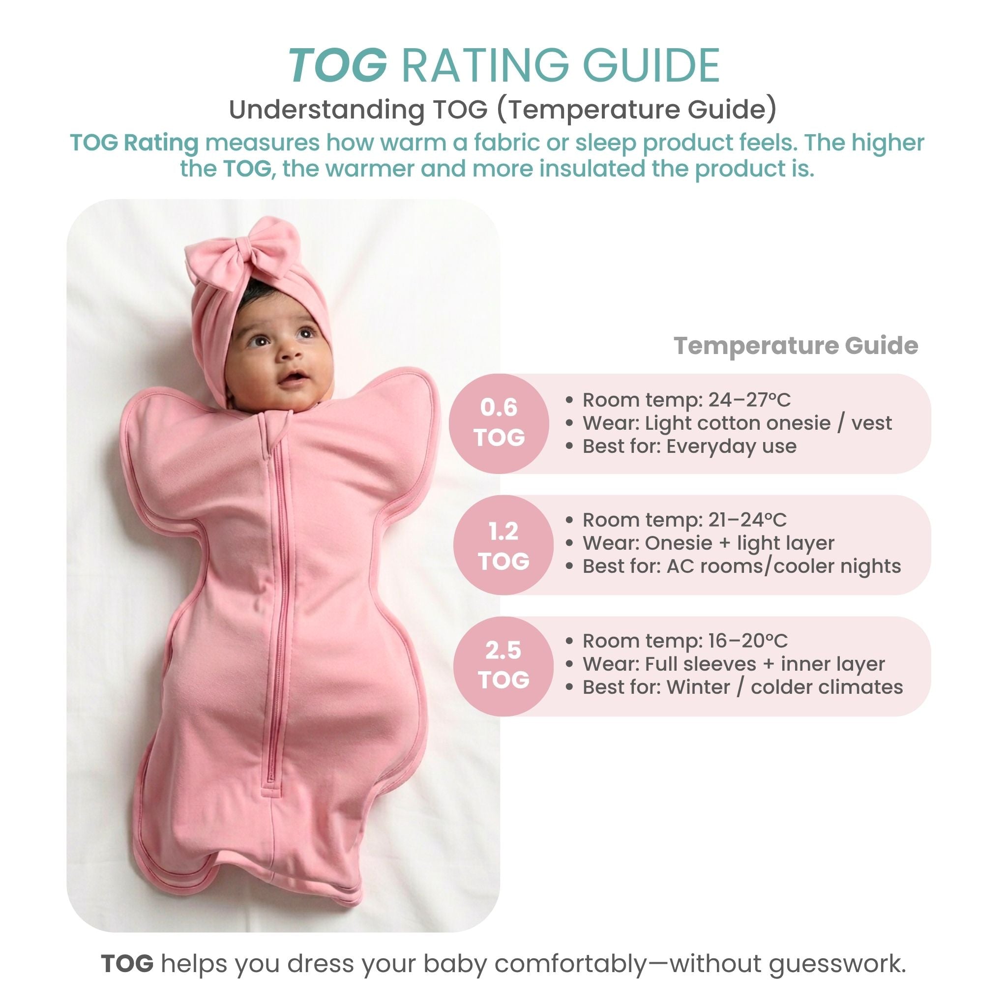 SLEEPING POD SWADDLE FOR BABIES (0.6 TOG) - DESSERT ROSE | TULO BABY
