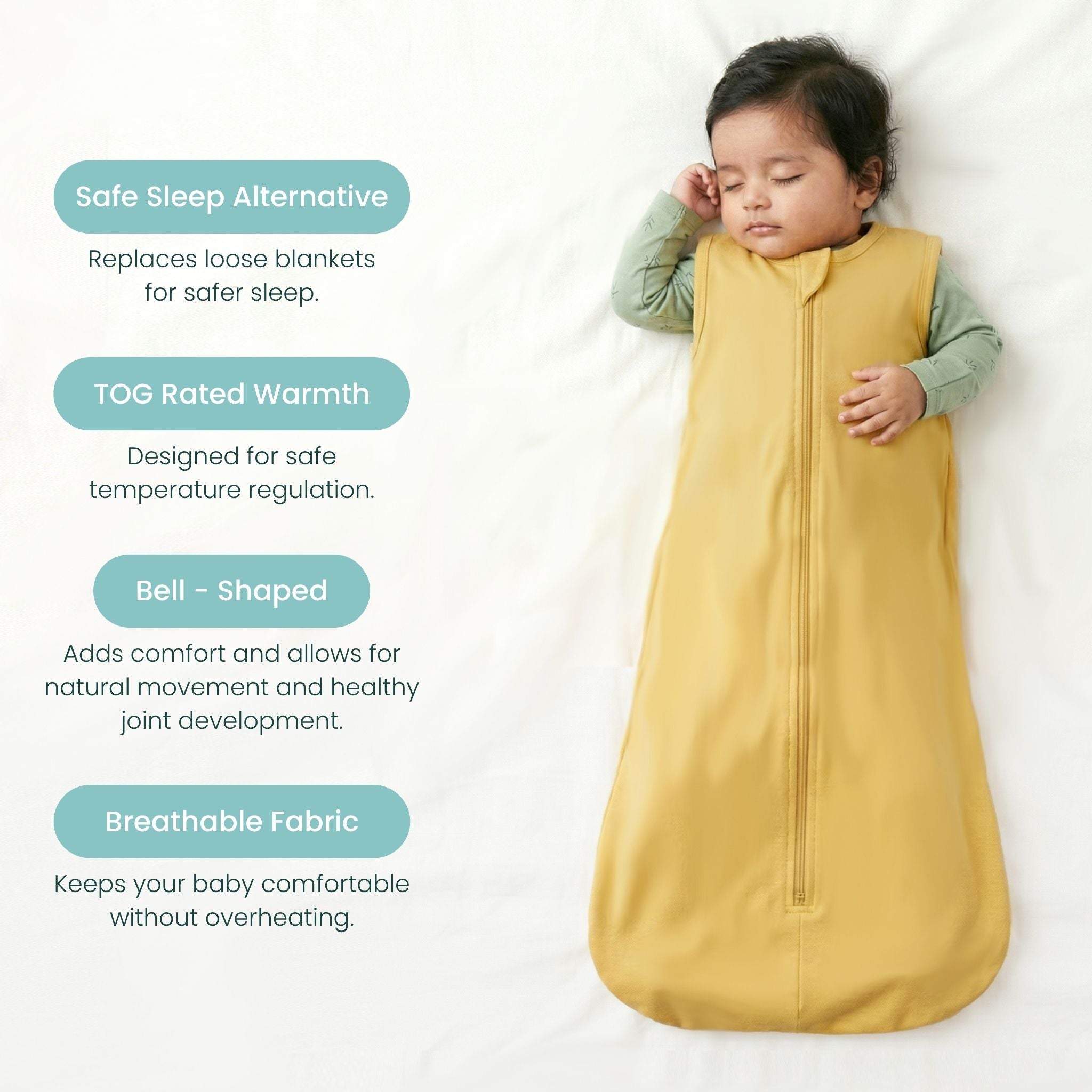 BABY SLEEPING BAG (1.2 TOG) - YOLK YELLOW | TULO BABY