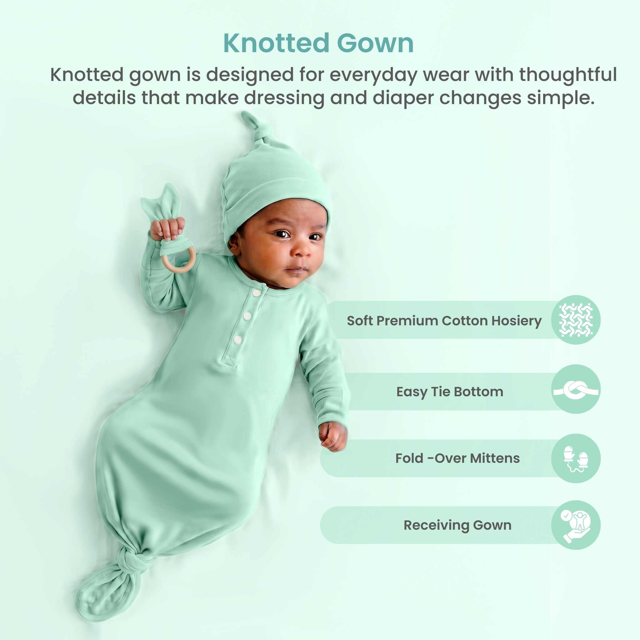 HELLO LITTLE ONE – SEA GREEN | PREMIUM NEWBORN GIFT BOX | TULO BABY