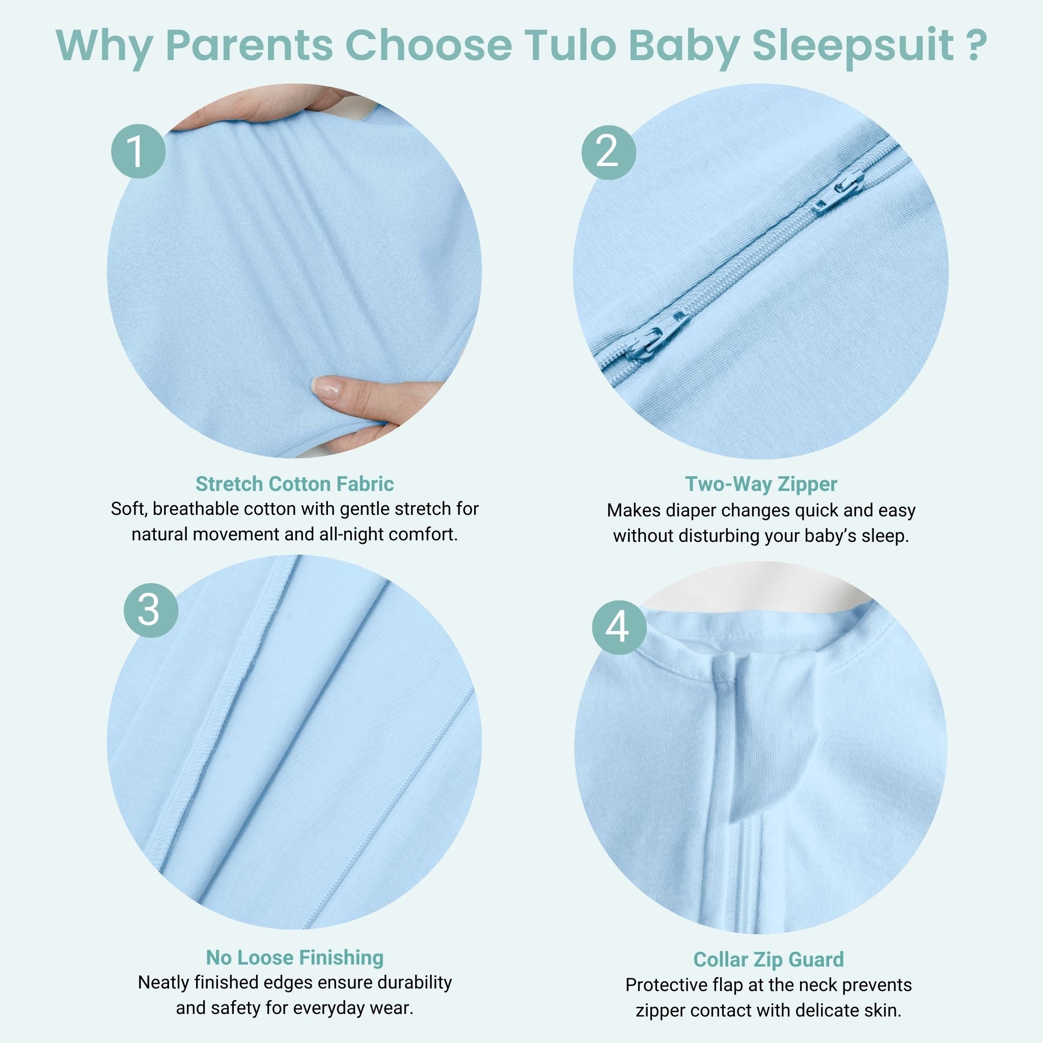 SLEEPSUIT (0.6 TOG) - DUSK BLUE | TULO BABY