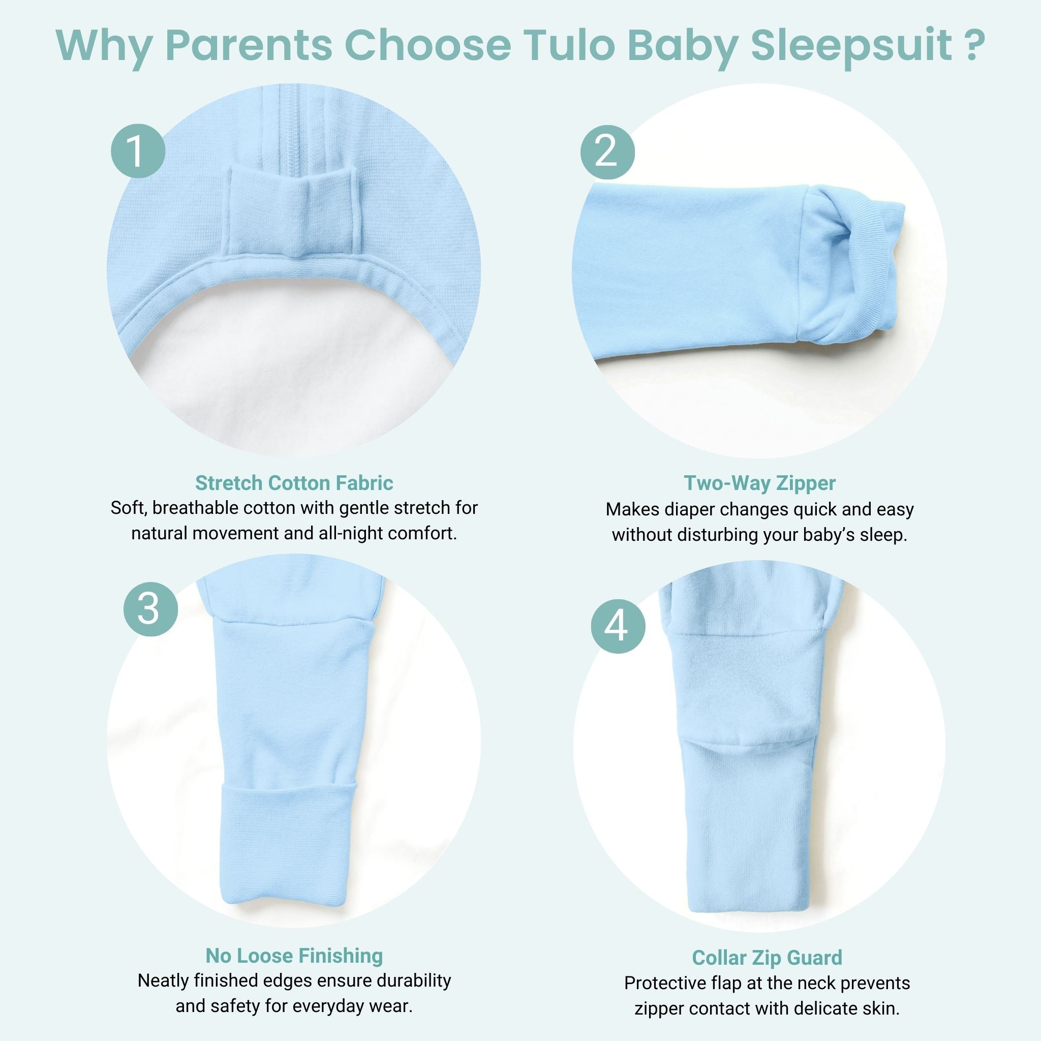 SLEEPSUIT (0.6 TOG) - DUSK BLUE | TULO BABY