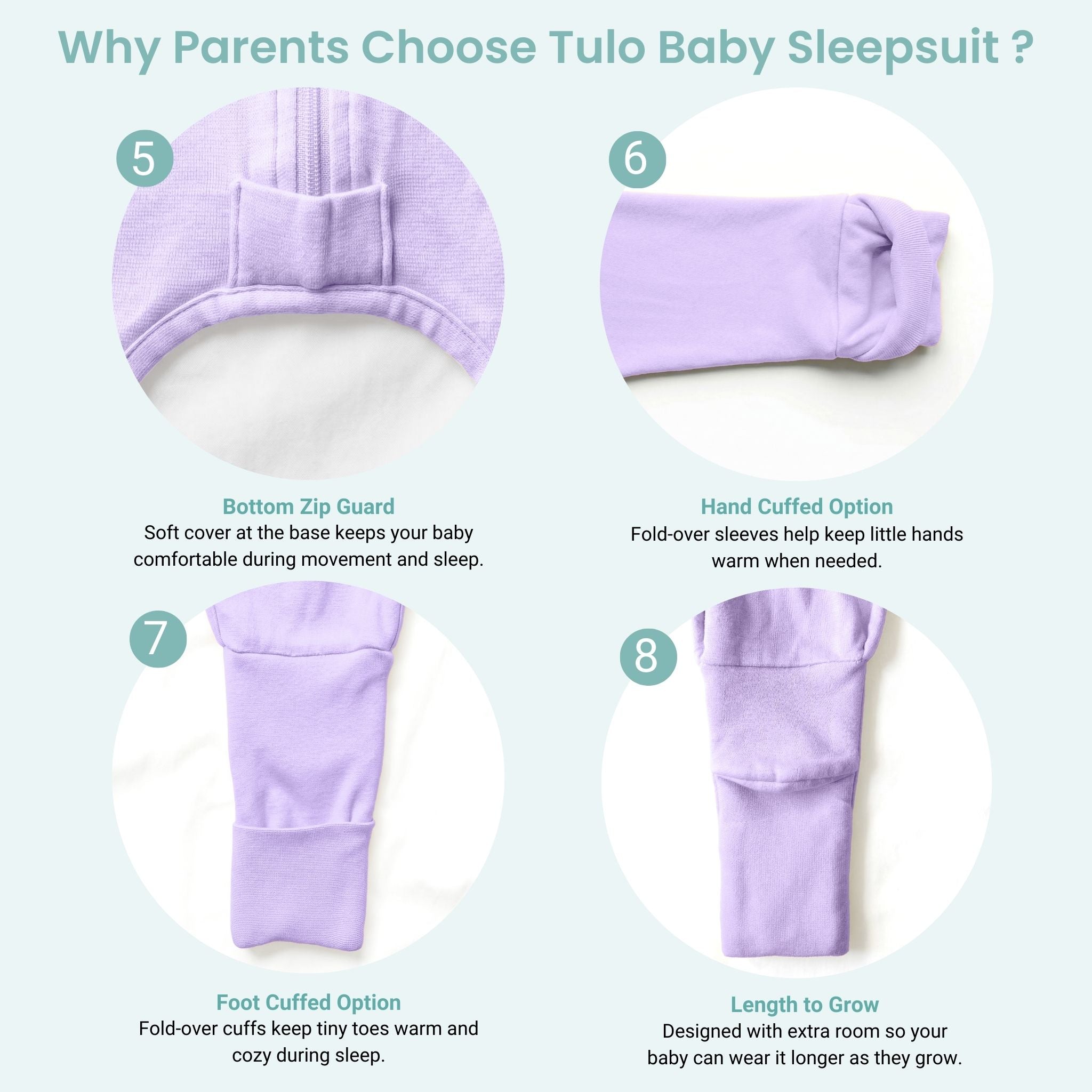 SLEEPSUIT (1.2 TOG) - LILAC | TULO BABY