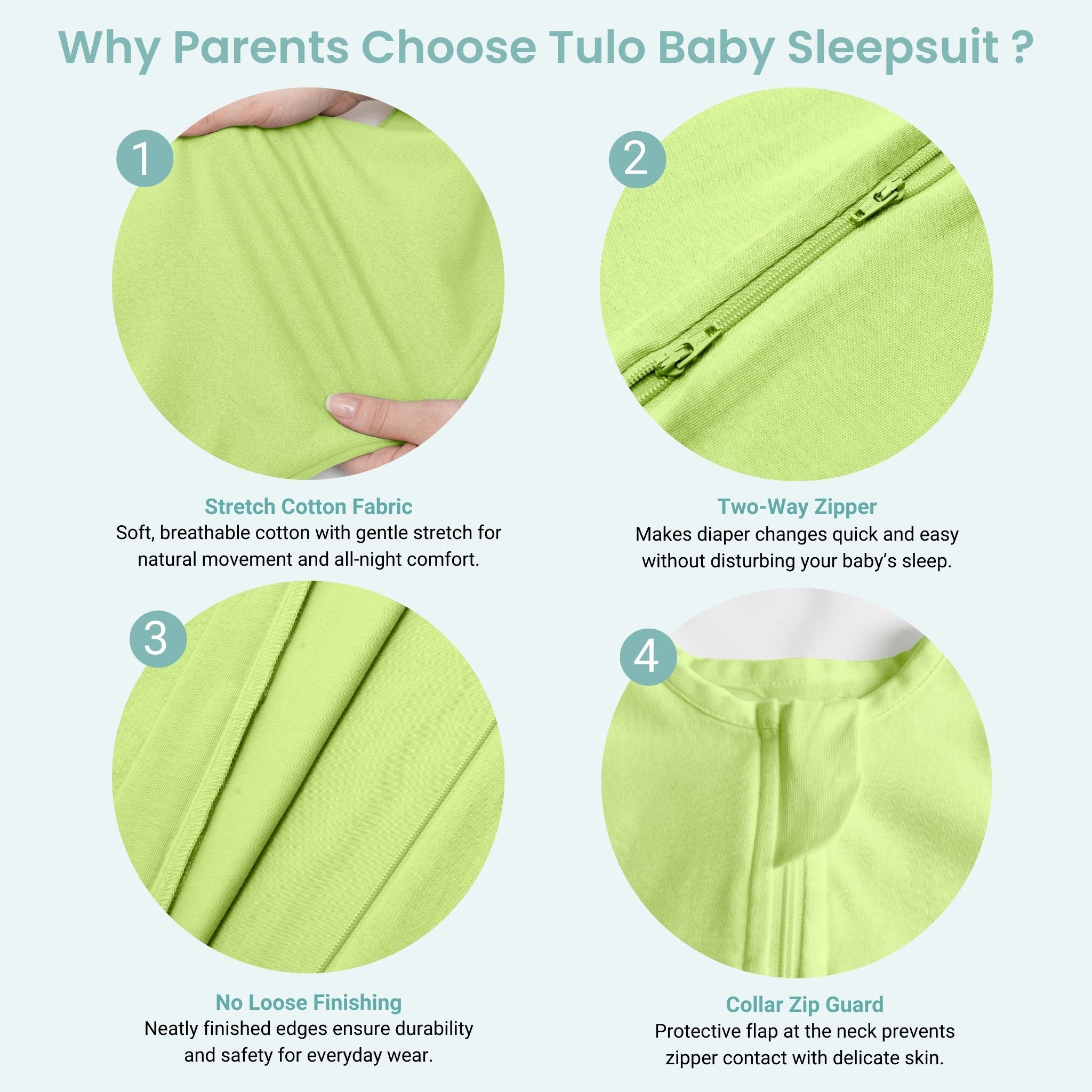 SLEEPSUIT (1.2 TOG) - SHADOW LIME | TULO BABY