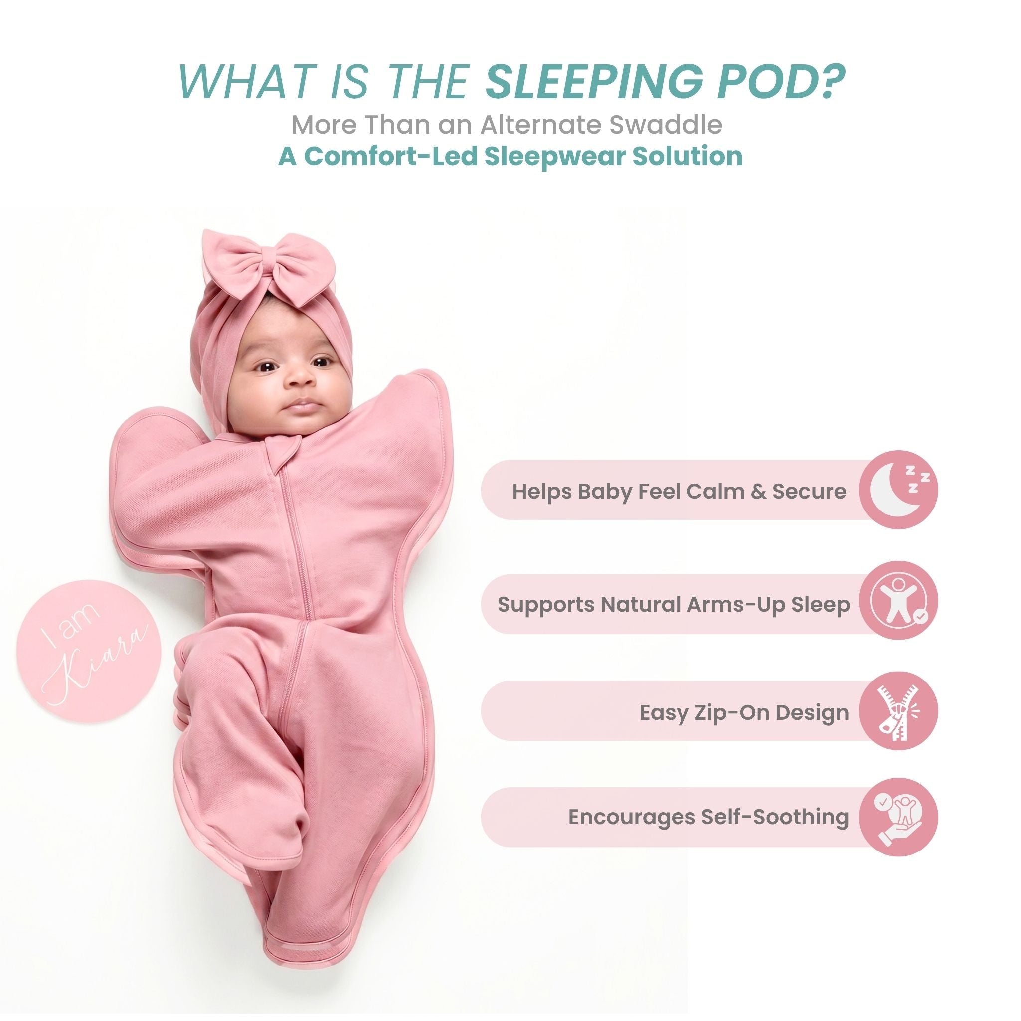 SLEEPING POD SWADDLE FOR BABIES (0.6 TOG) - DESSERT ROSE | TULO BABY