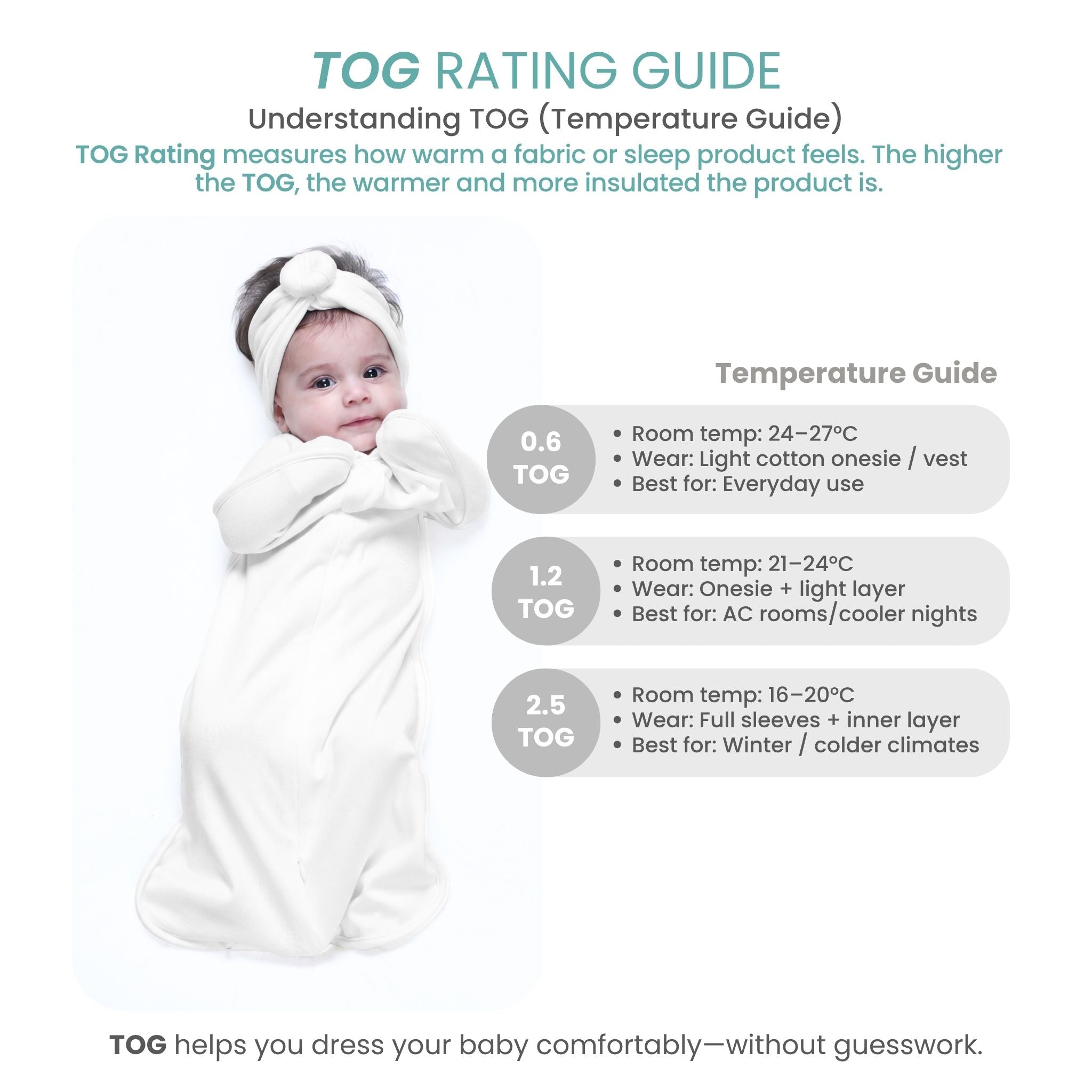 SLEEPING POD SWADDLE FOR BABIES (1.2 TOG) - CREAM | TULO BABY