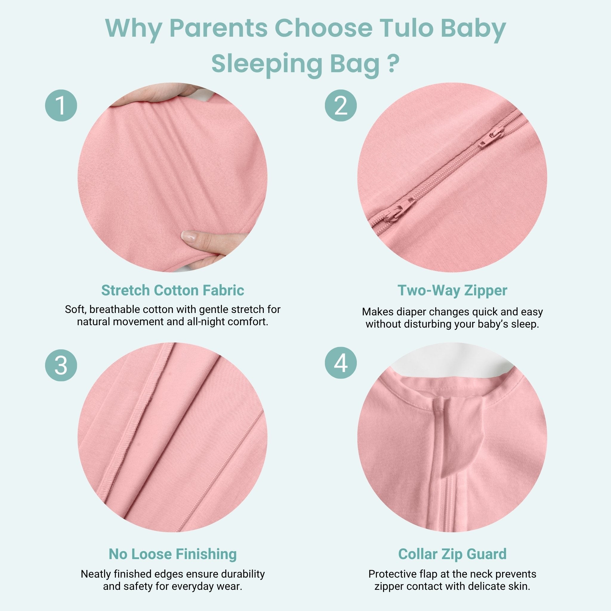 BABY SLEEPING BAG (0.6 TOG) - DESSERT ROSE | TULO BABY