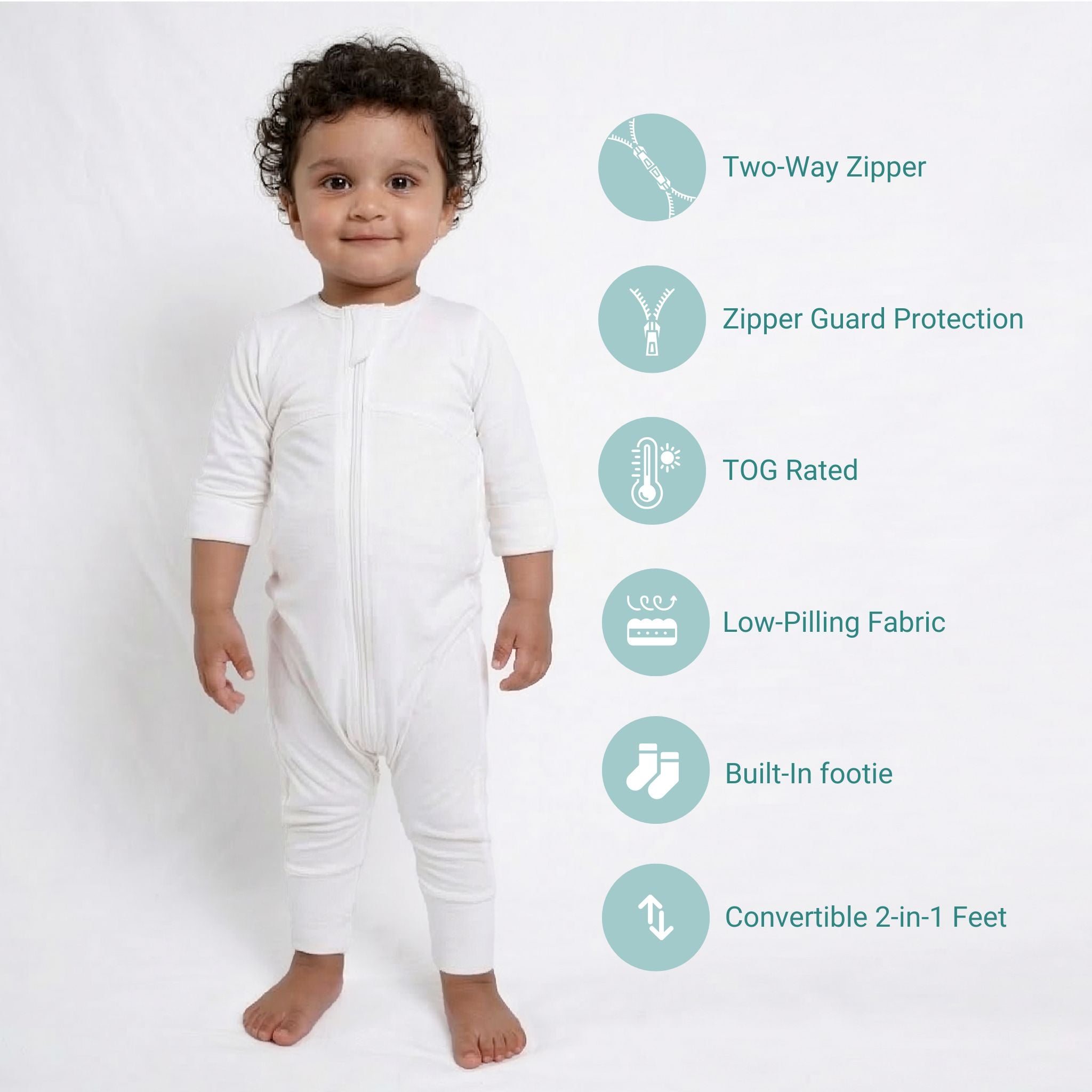 SLEEPSUIT (0.6 TOG) - CREAM | TULO BABY