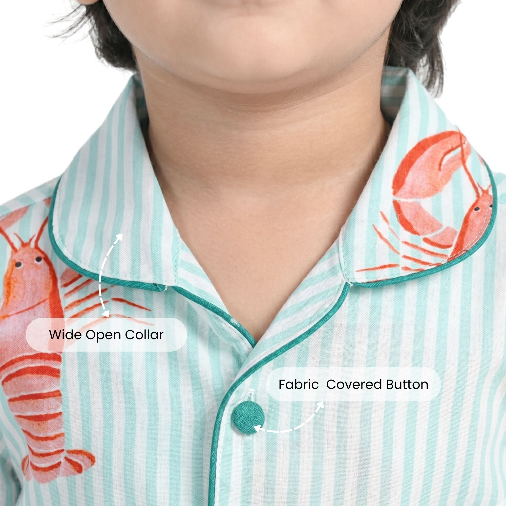 COTTON NIGHT SUIT - LOBSTER BAY | SLEEPWEAR | TULO BABY