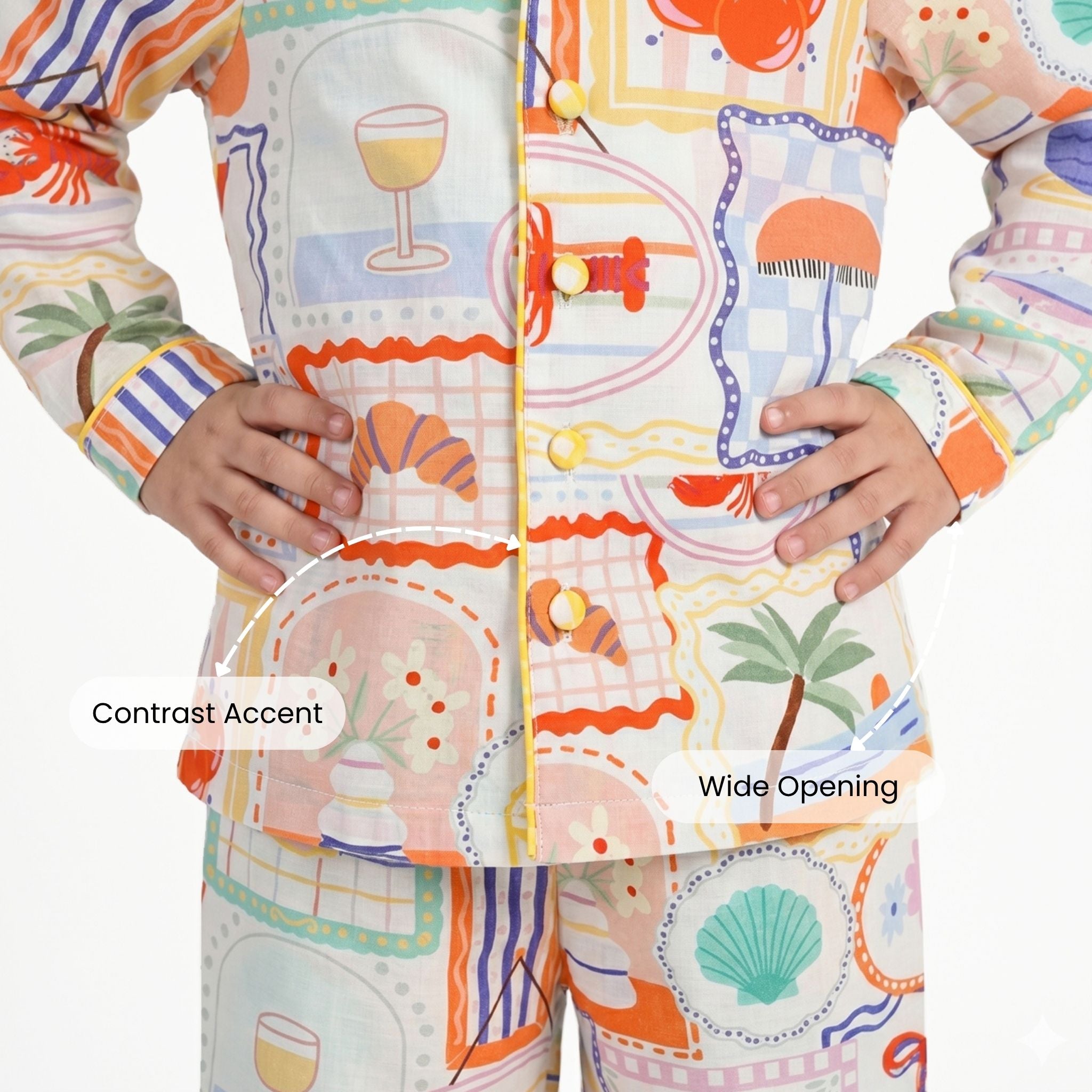COTTON NIGHT SUIT - MEDITERRANEAN SUMMER | SLEEPWEAR | TULO BABY