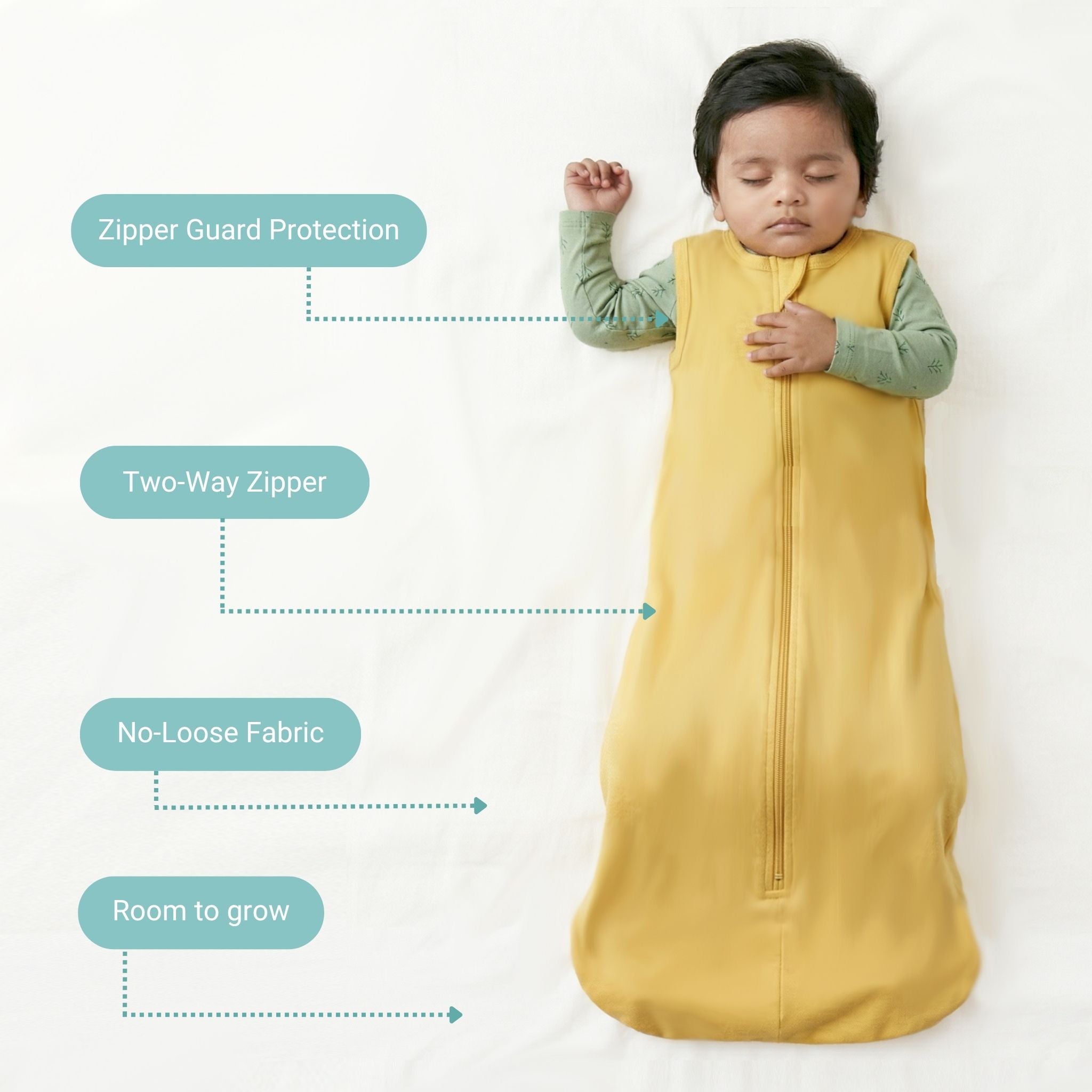 BABY SLEEPING BAG (1.2 TOG) - YOLK YELLOW | TULO BABY