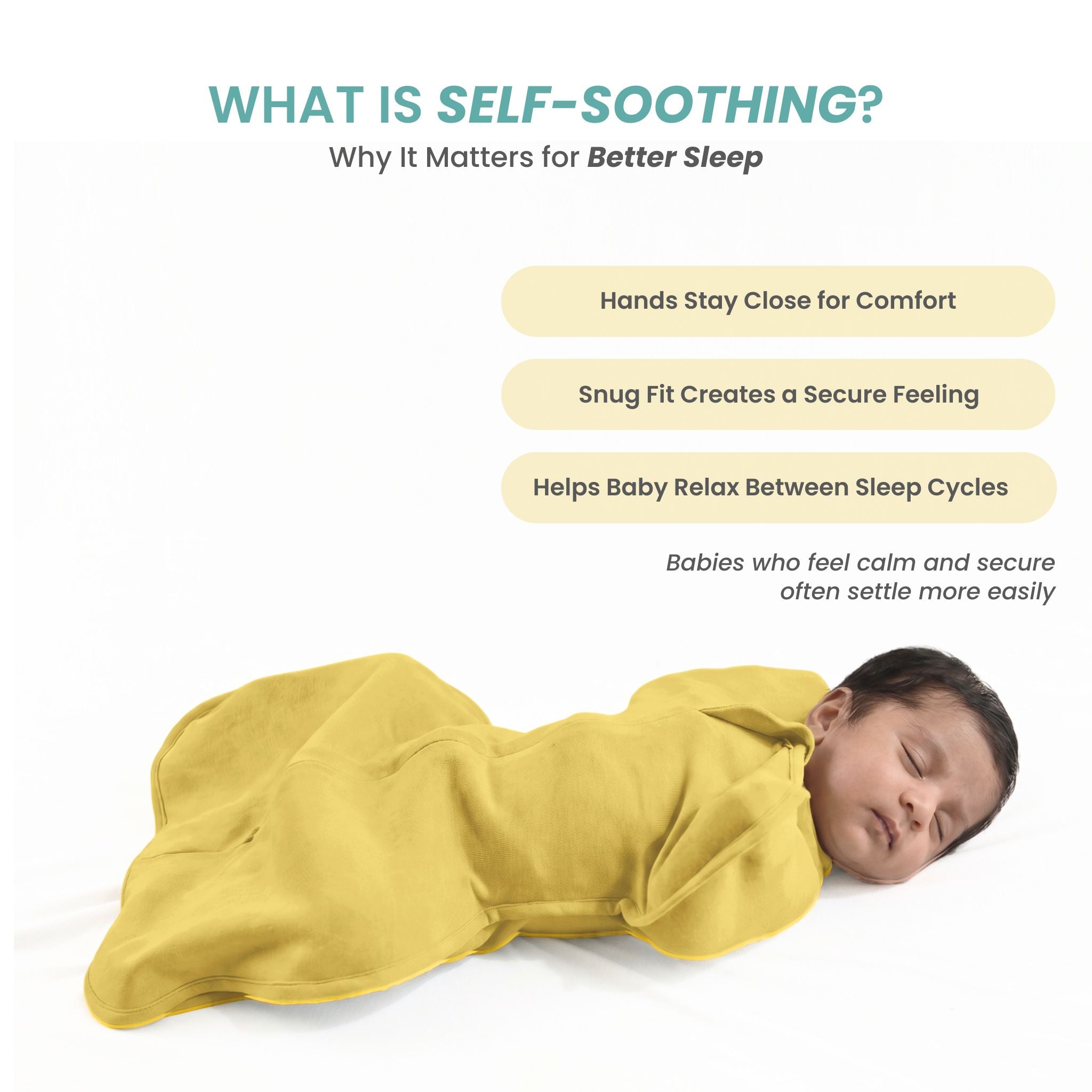 SLEEPING POD SWADDLE FOR BABIES (0.6 TOG) - YOLK YELLOW | TULO BABY