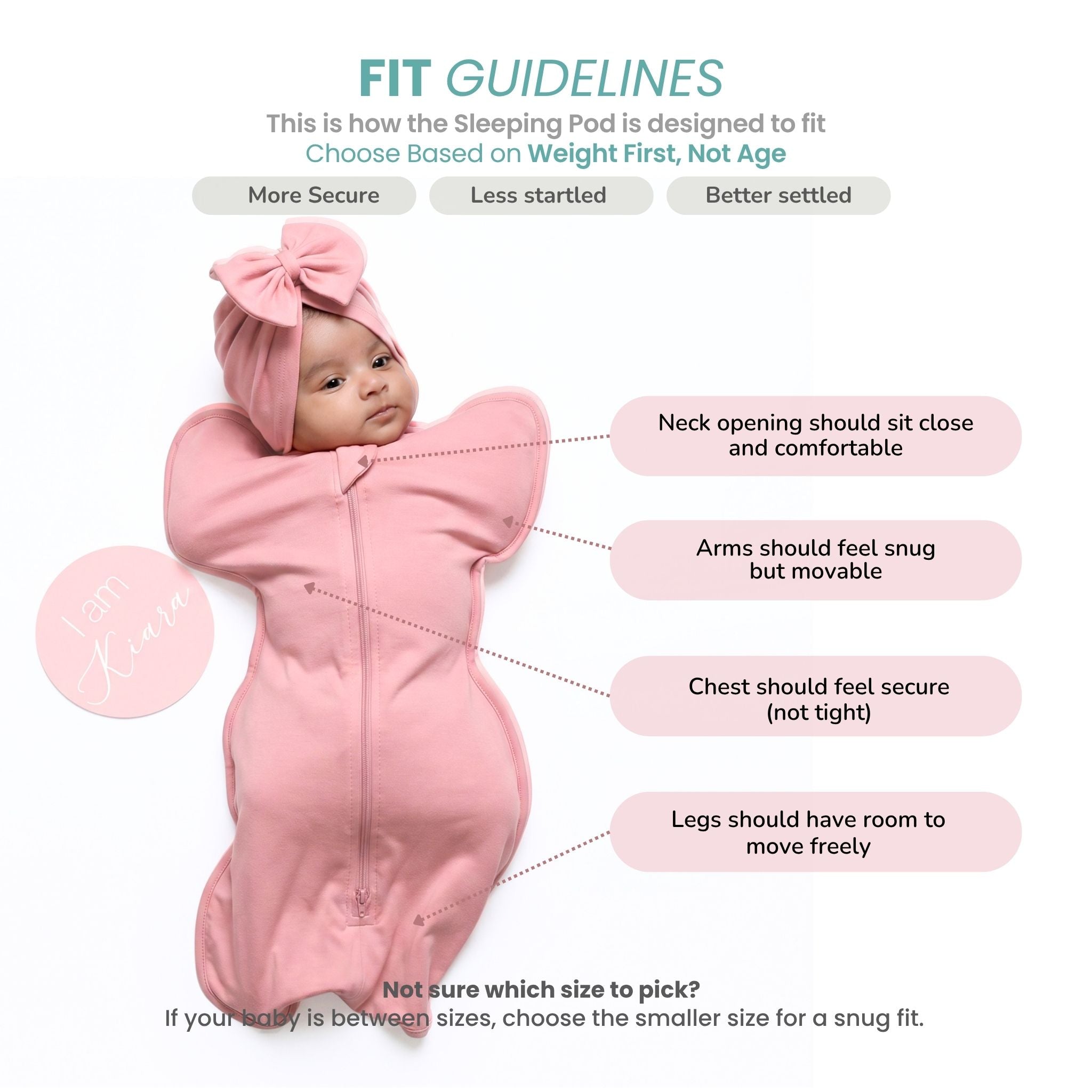 SLEEPING POD SWADDLE FOR BABIES (2.5 TOG) - DESSERT ROSE | TULO BABY