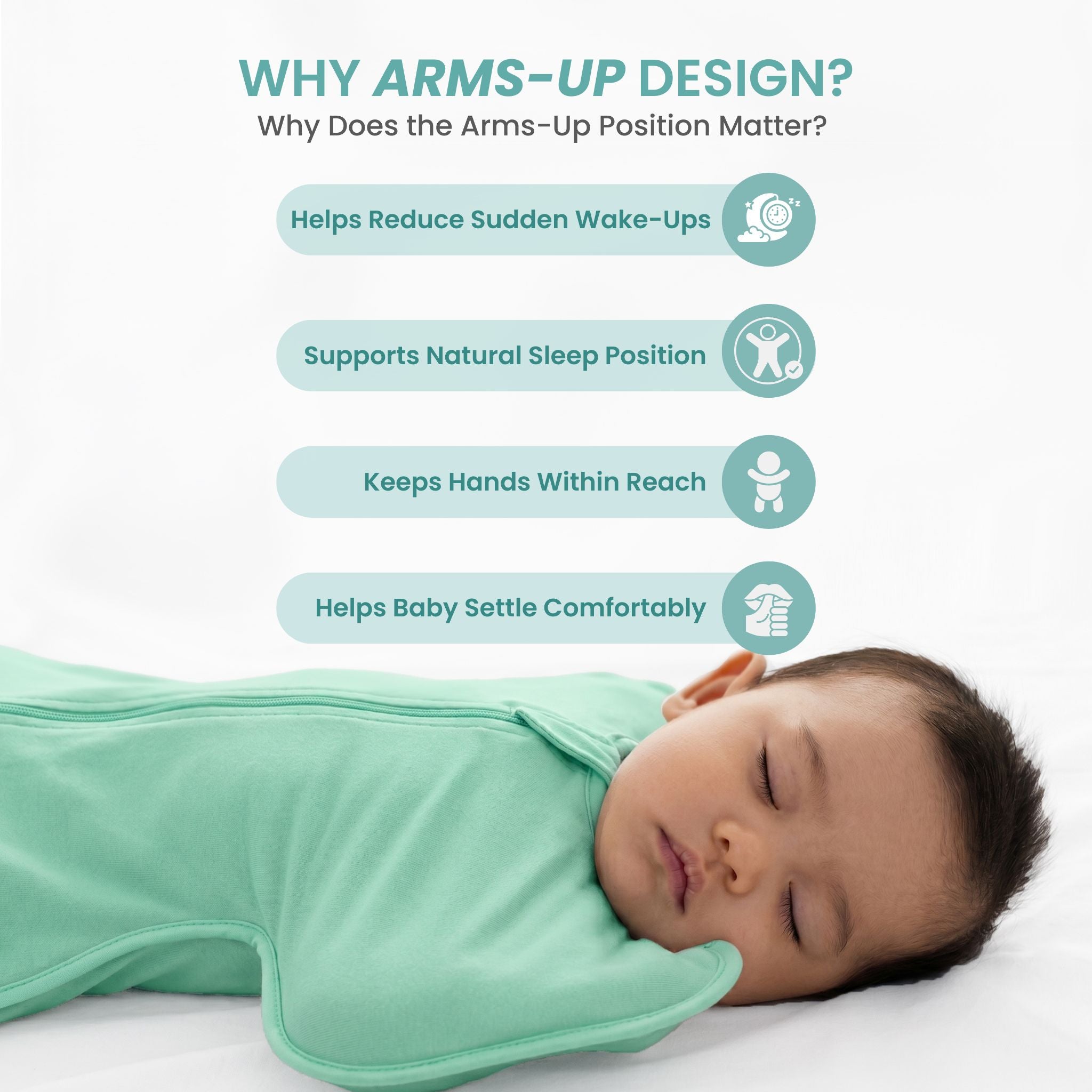 SLEEPING POD SWADDLE FOR BABIES (0.6 TOG) - SEA GREEN | TULO BABY